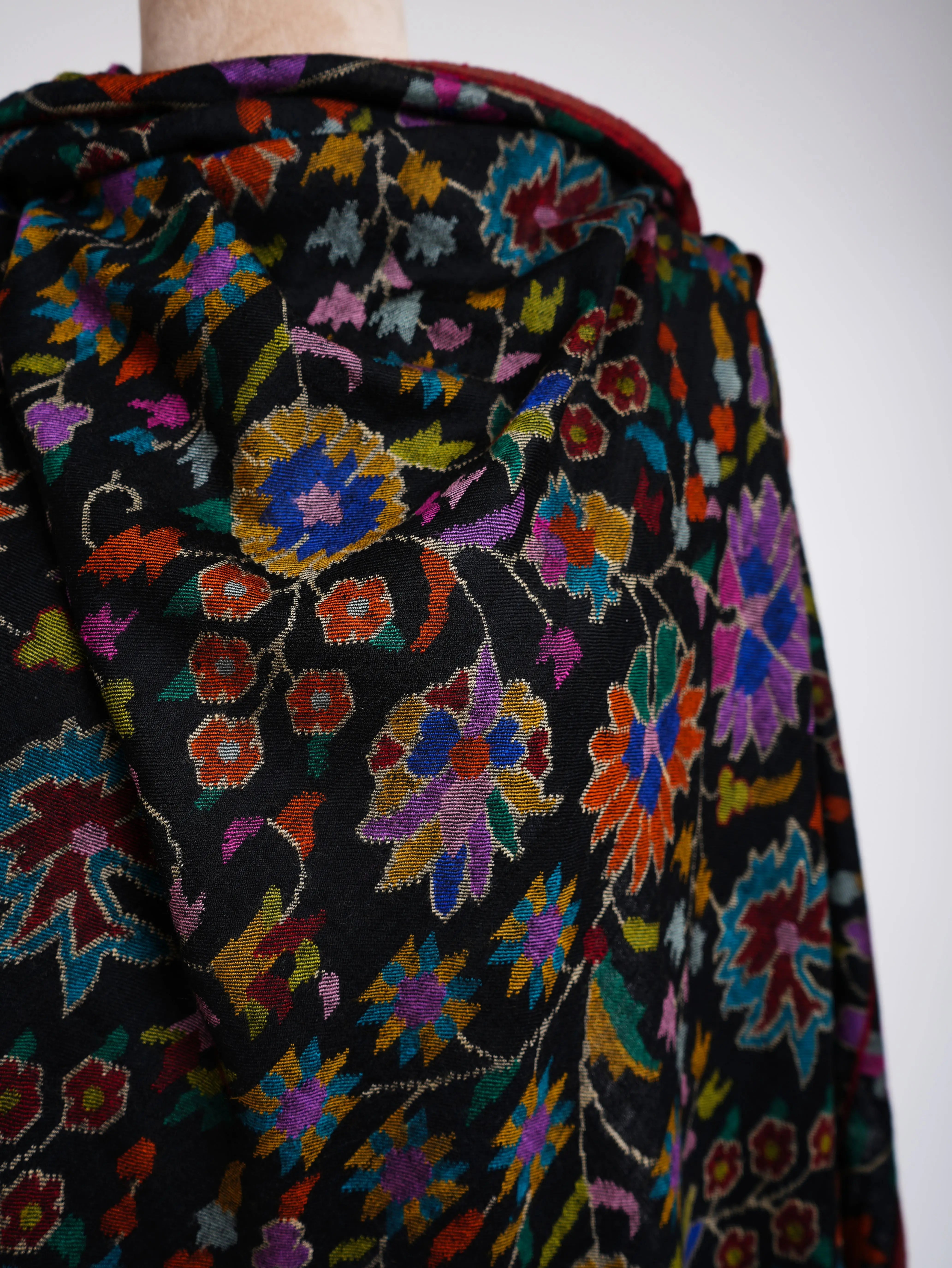 Majestic Black Kani Weave Cashmere Oversized Shawl Shahkaar