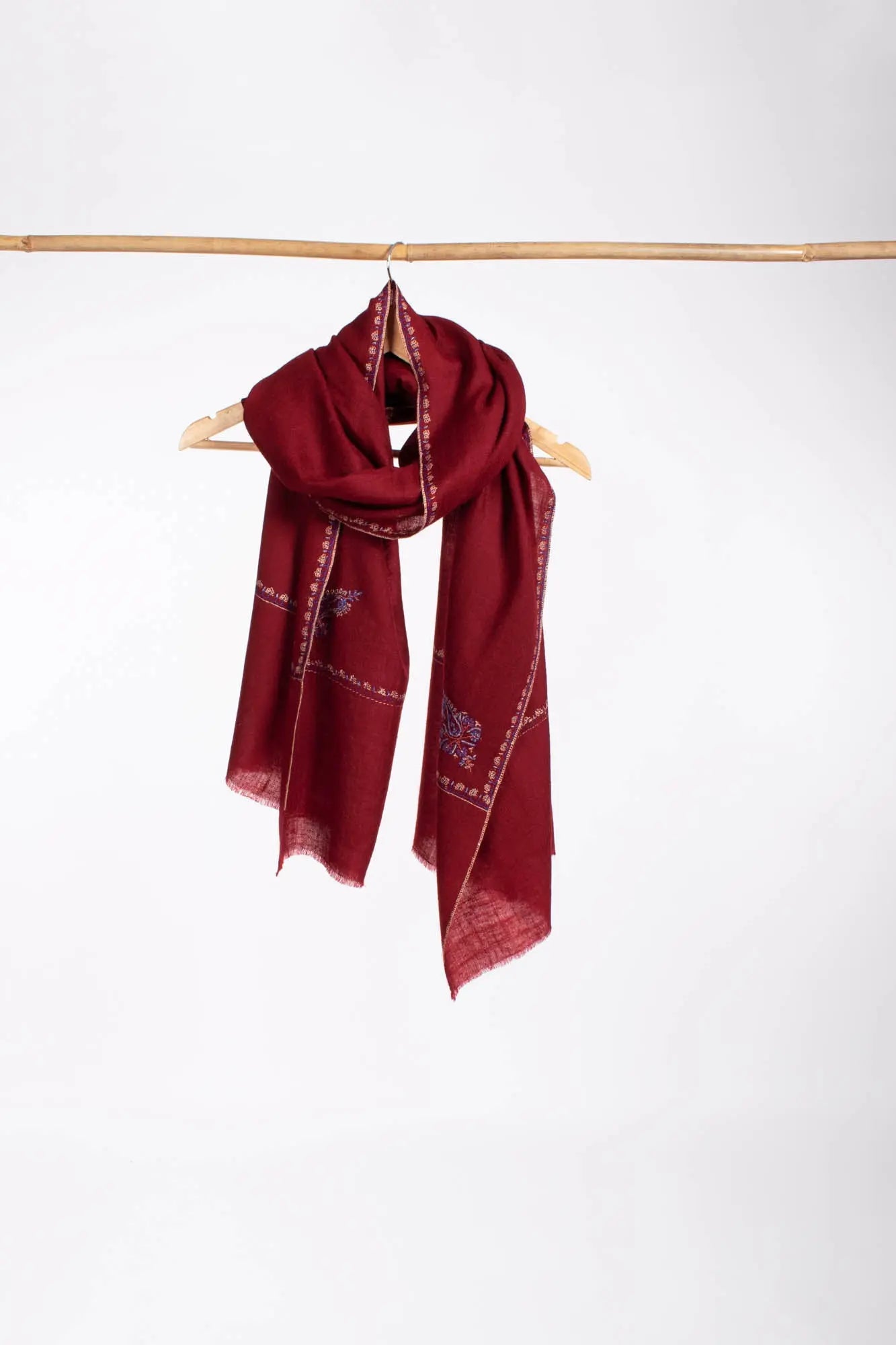 Maroon Lightweight Cashmere Scarf - MORRILTON Shahkaar