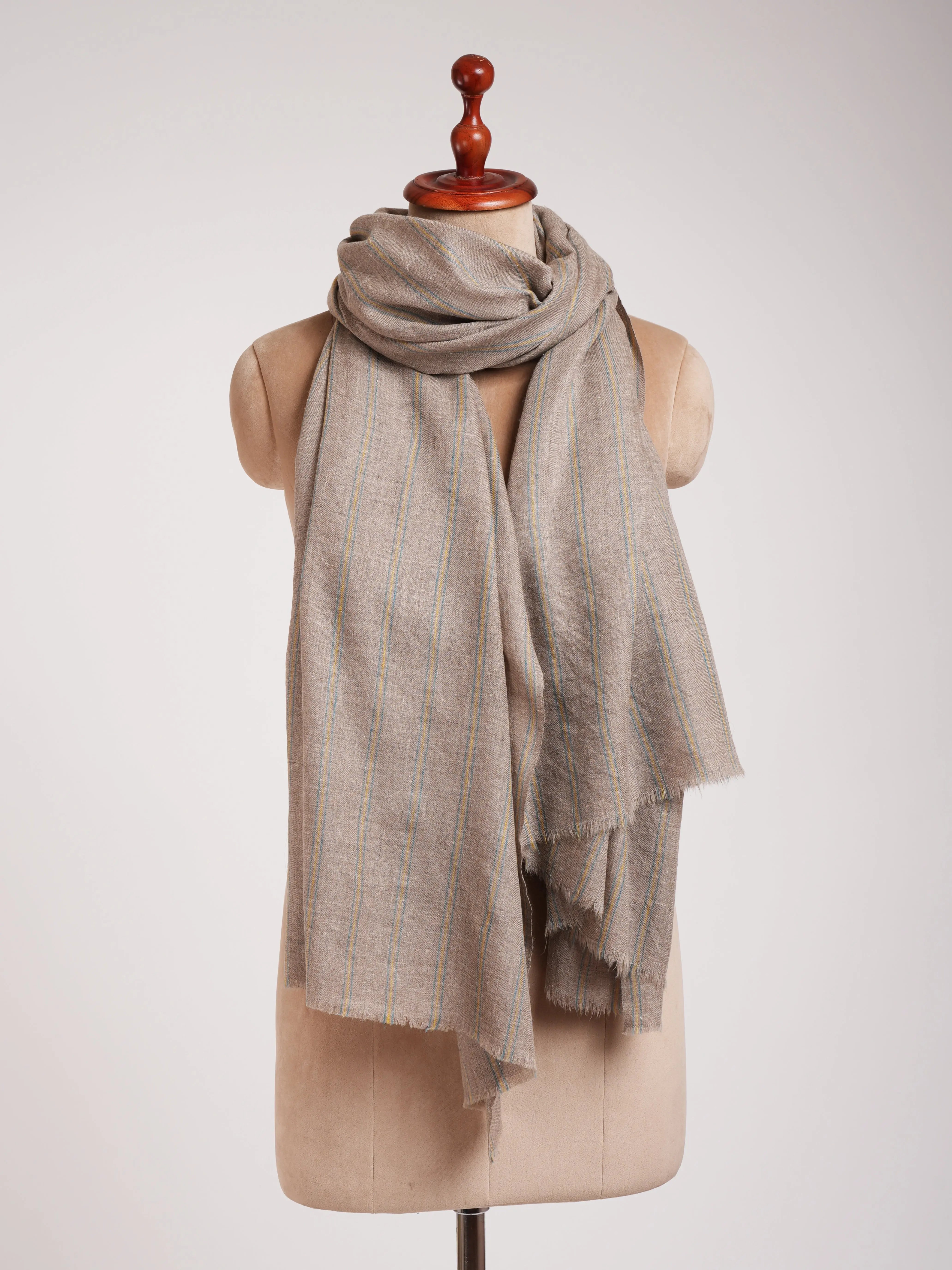 Minimalistic Stripe Pure Pashmina Handwoven Shawl Shahkaar
