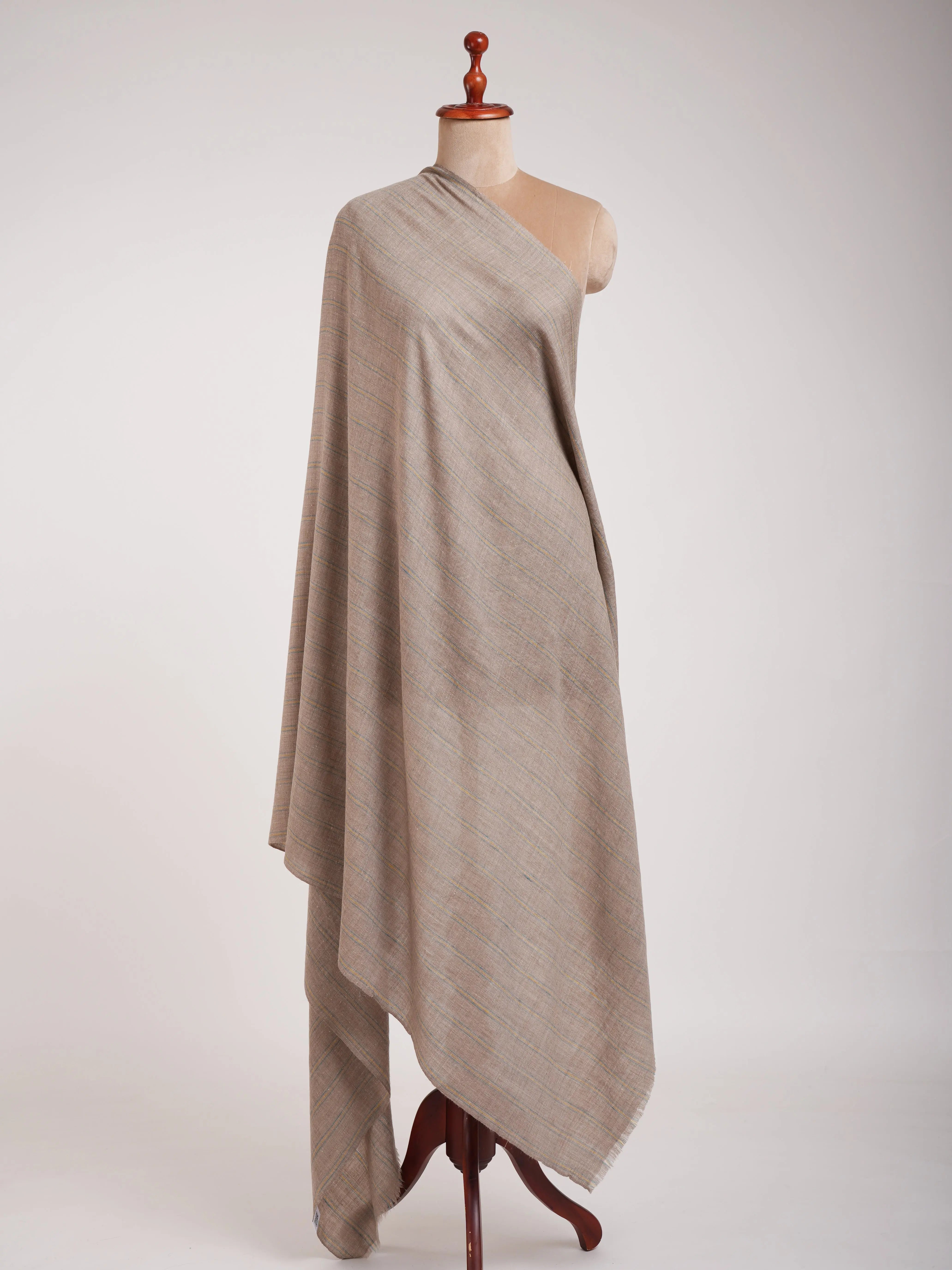 Minimalistic Stripe Pure Pashmina Handwoven Shawl Shahkaar