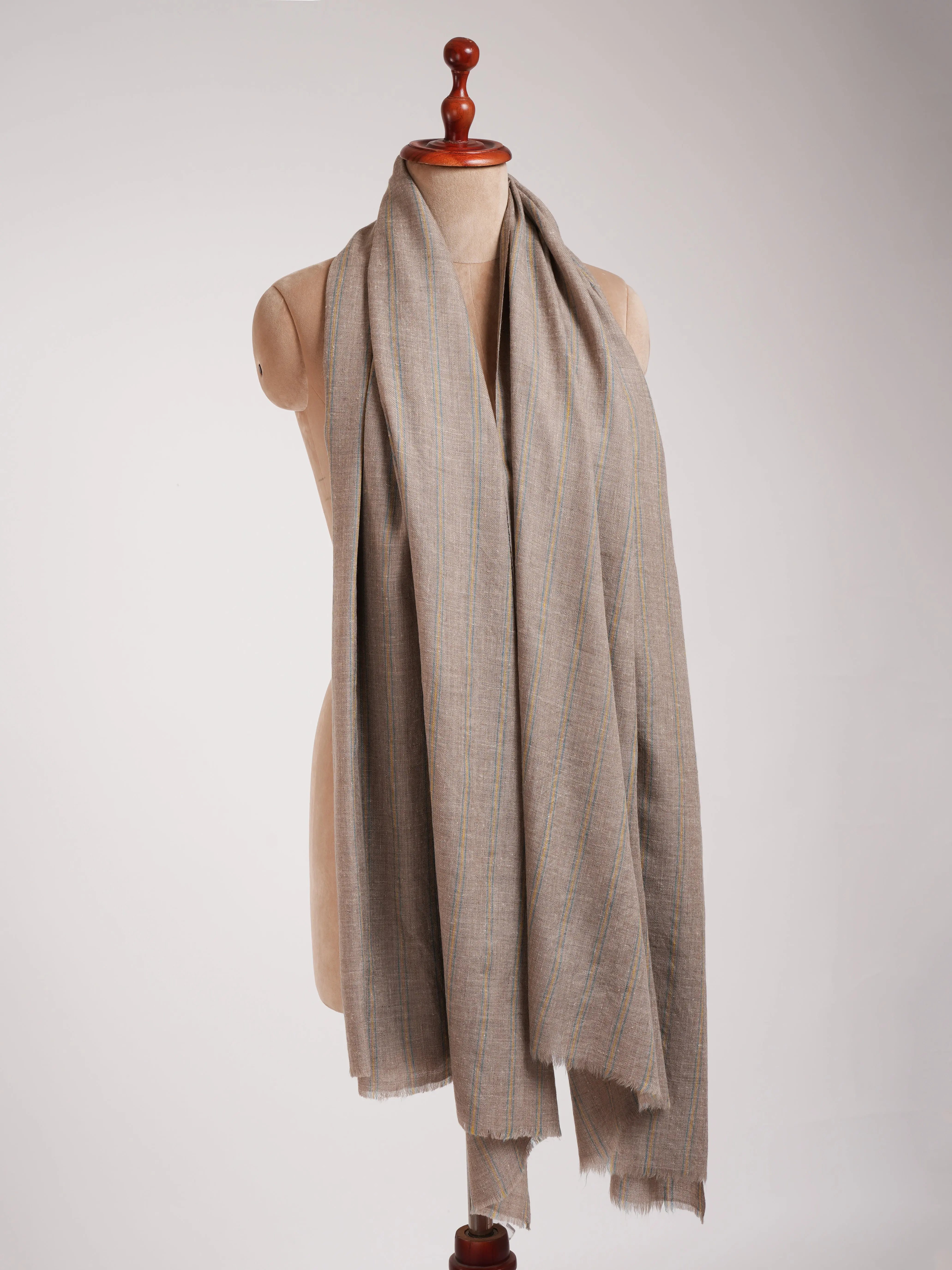 Minimalistic Stripe Pure Pashmina Handwoven Shawl Shahkaar