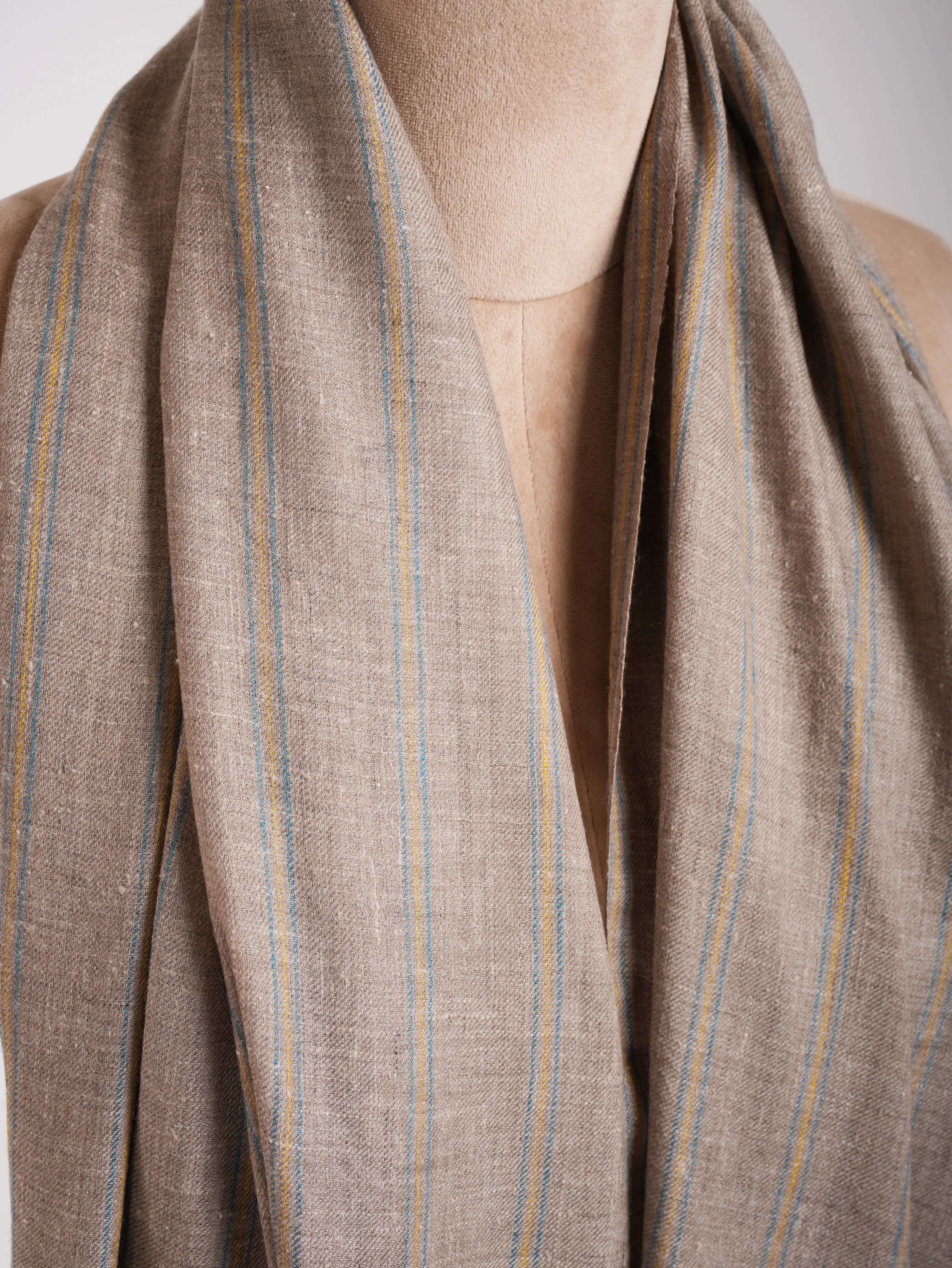 Minimalistic Stripe Pure Pashmina Handwoven Shawl Shahkaar