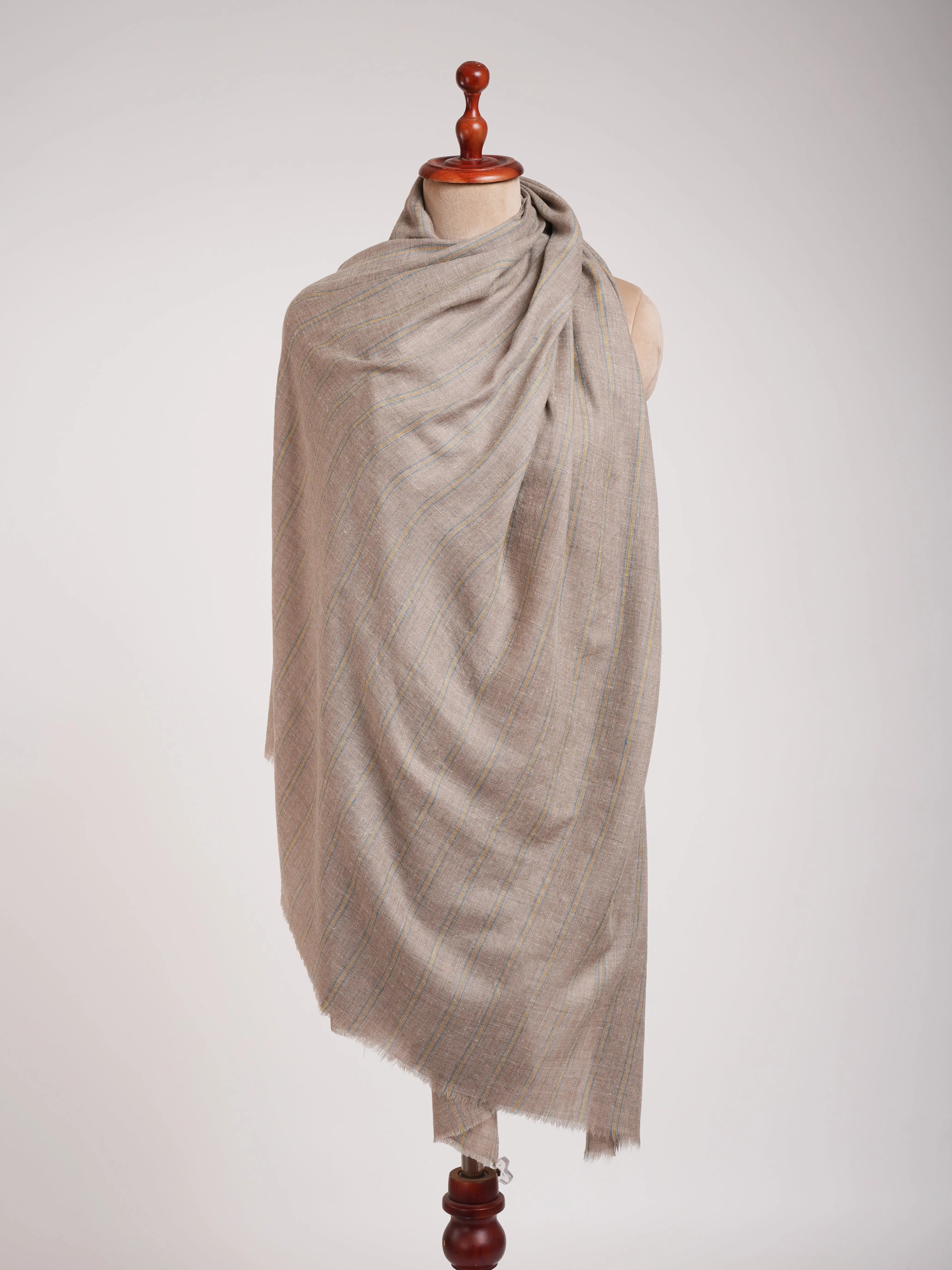 Minimalistic Stripe Pure Pashmina Handwoven Shawl Shahkaar