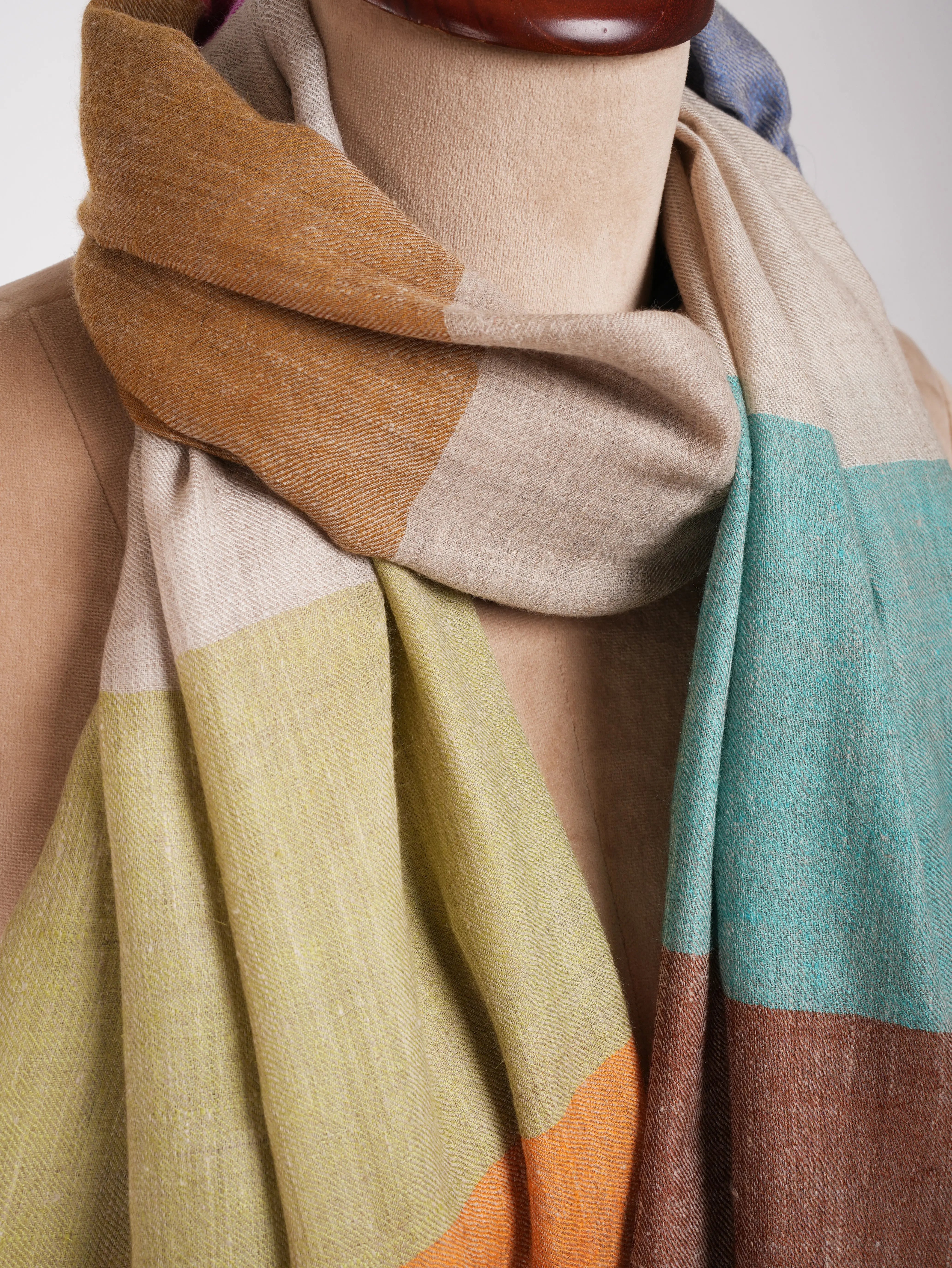 Modern Stripe Authentic Kashmiri Cashmere Stole Shahkaar