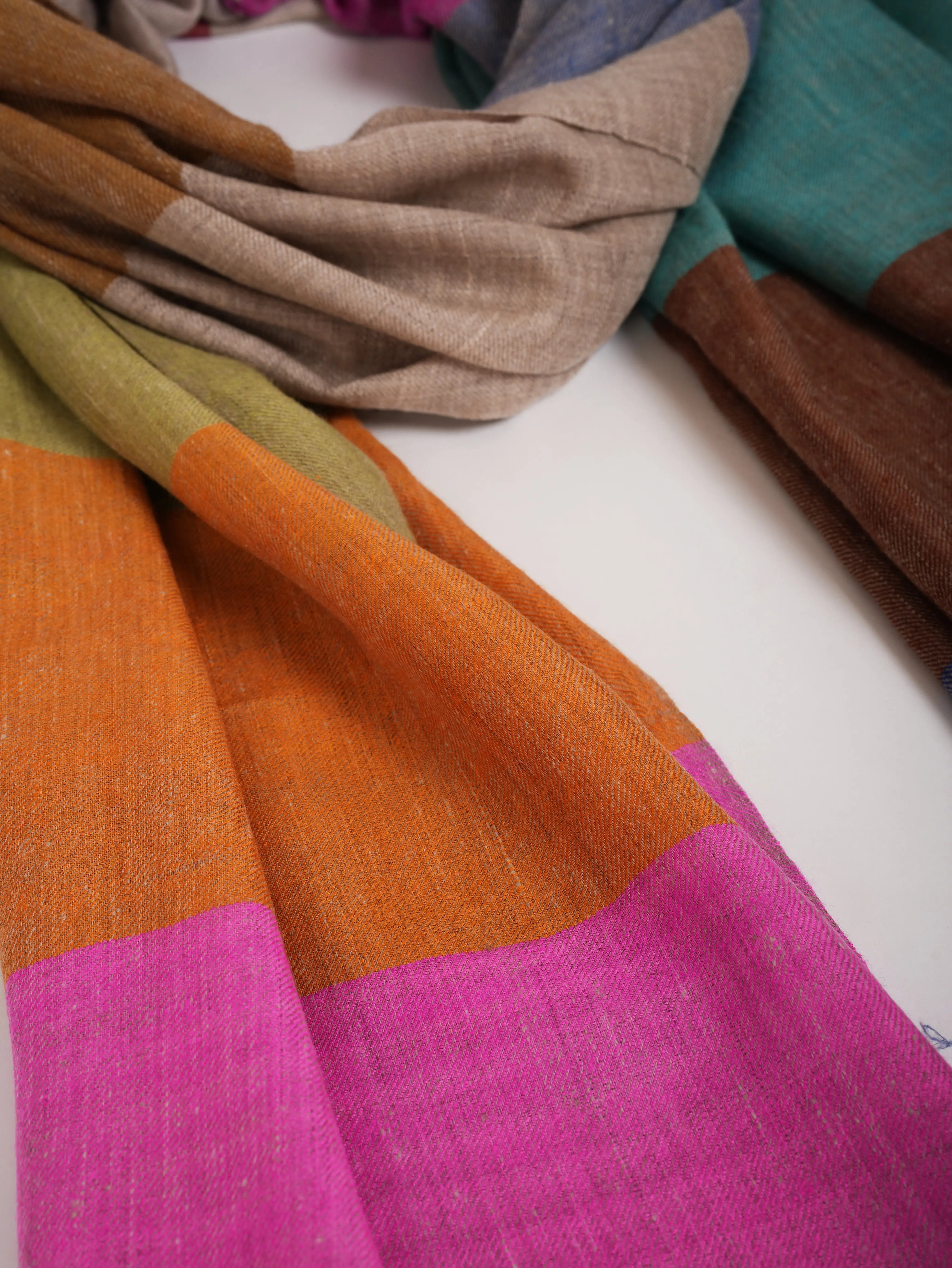 Modern Stripe Authentic Kashmiri Cashmere Stole Shahkaar