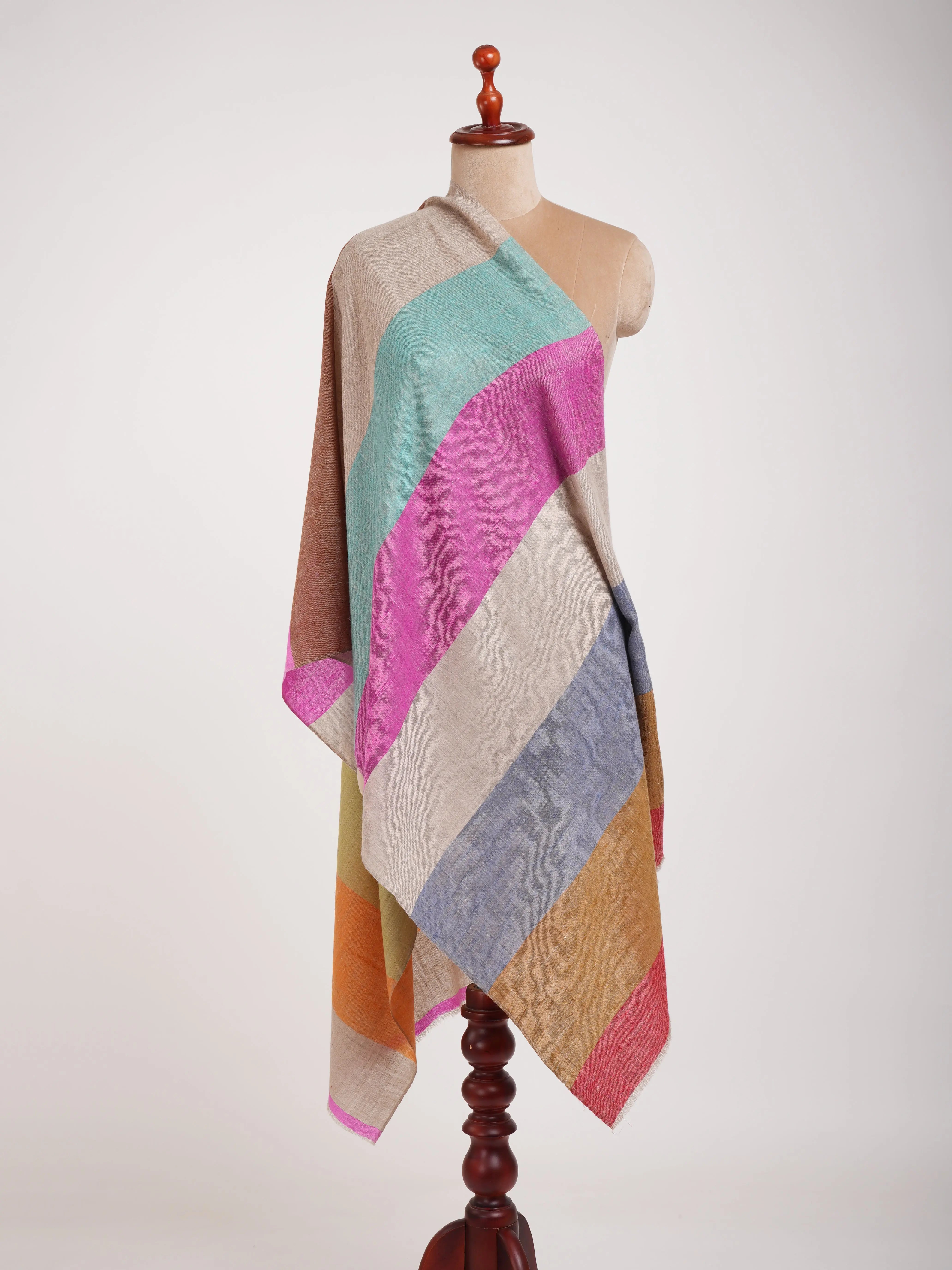 Modern Stripe Cashmere Pashmina Stole Shahkaar