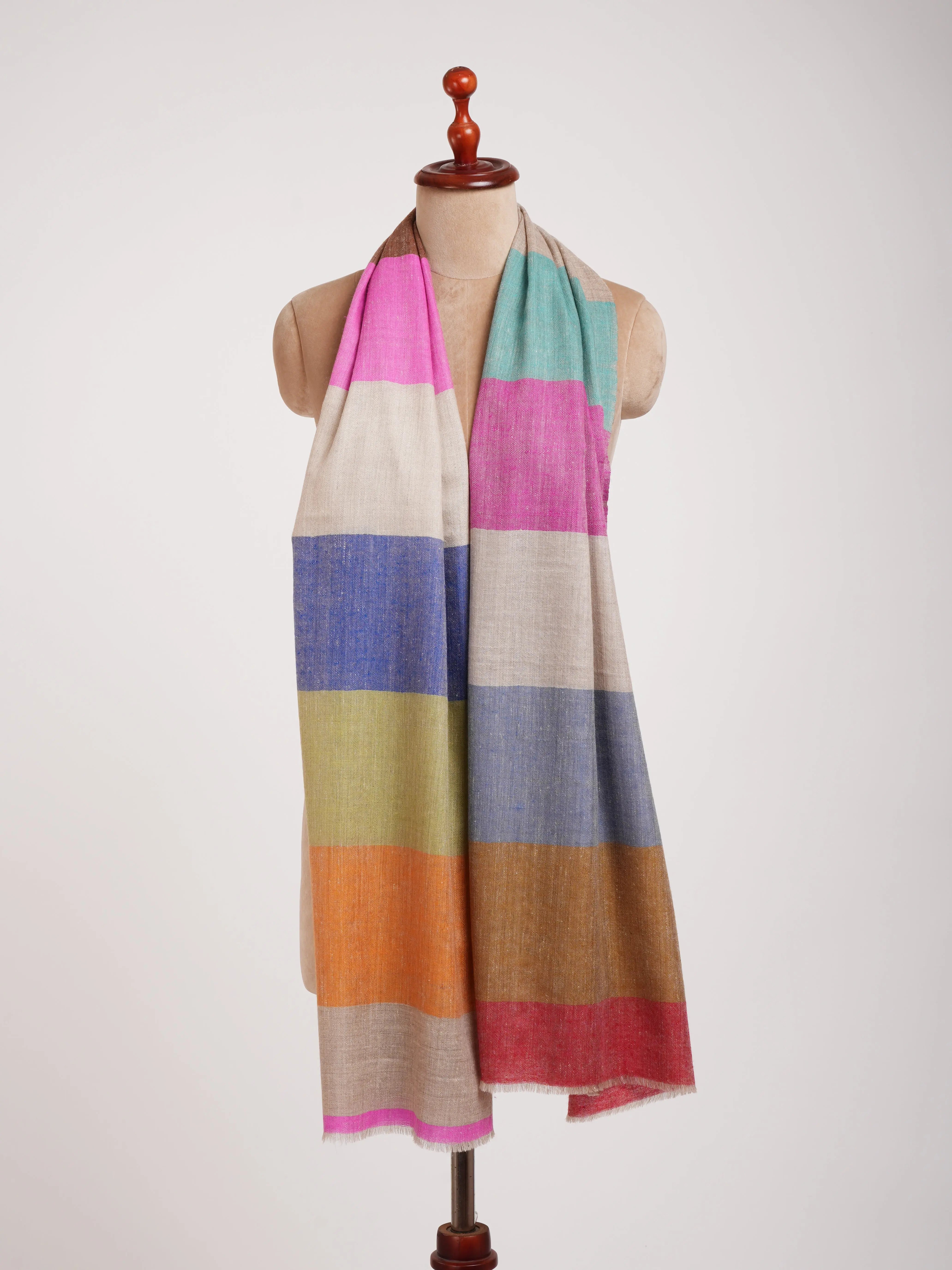Modern Stripe Cashmere Pashmina Stole Shahkaar