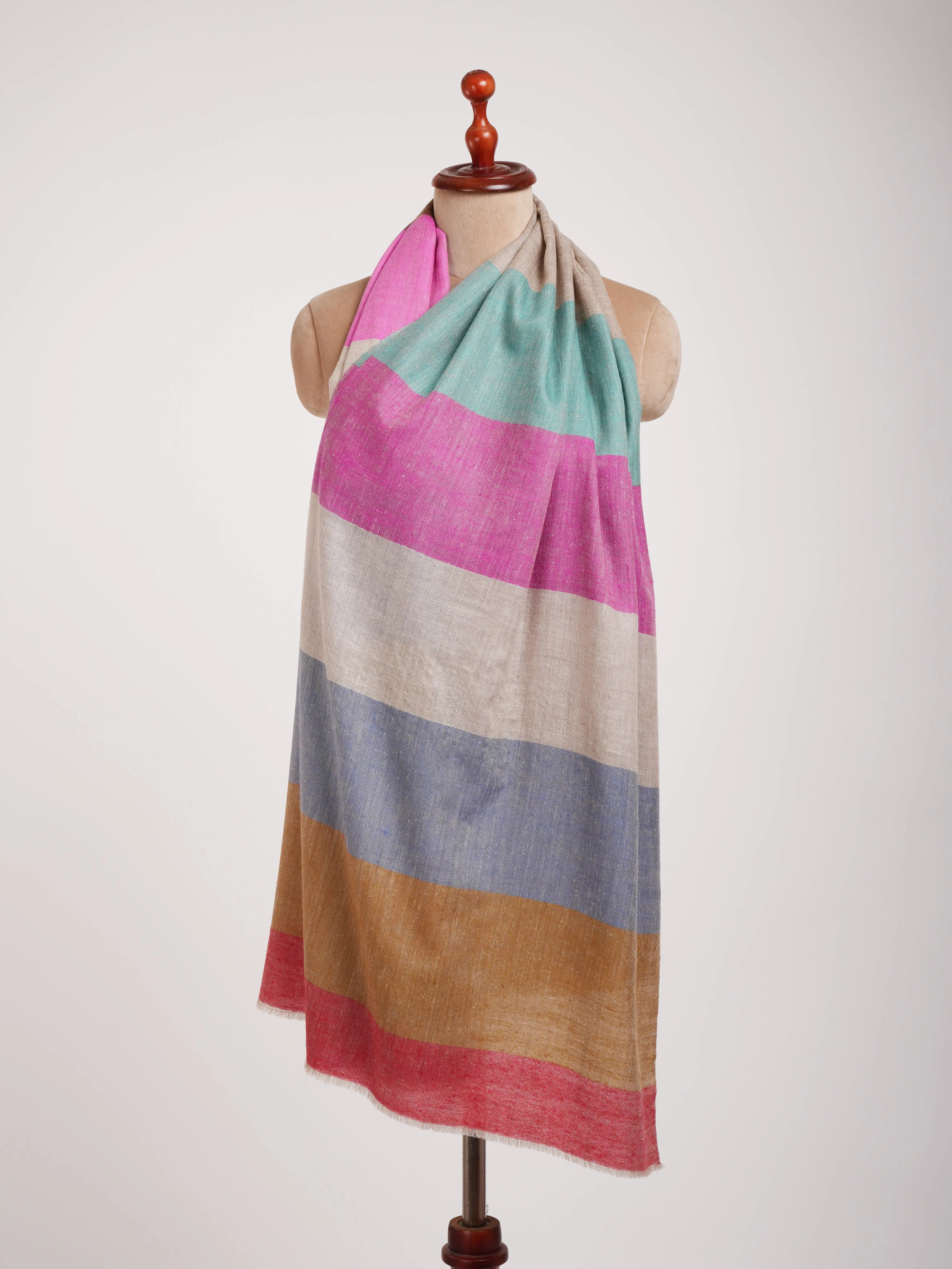 Modern Stripe Cashmere Pashmina Stole Shahkaar
