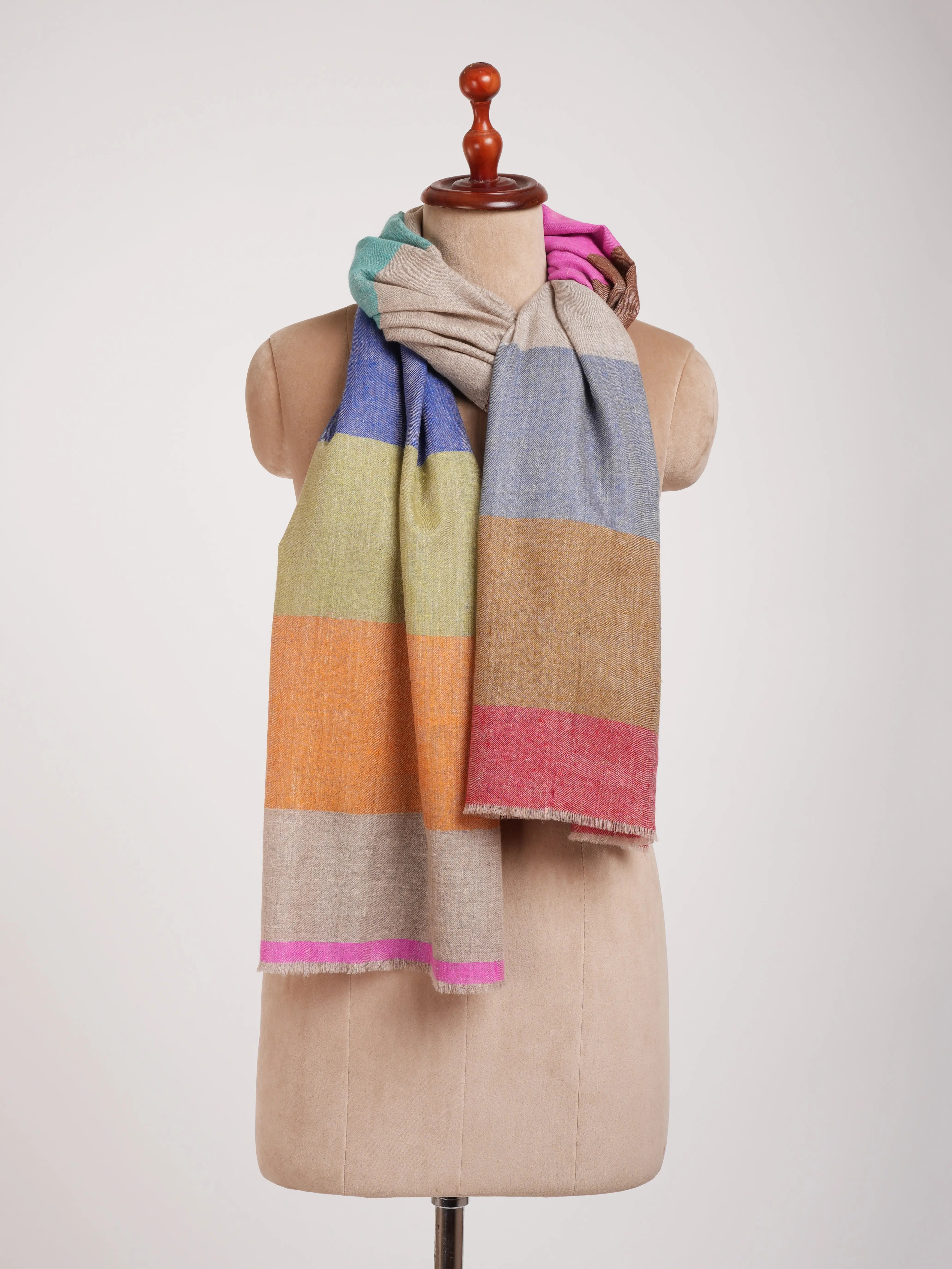 Modern Stripe Cashmere Pashmina Stole Shahkaar