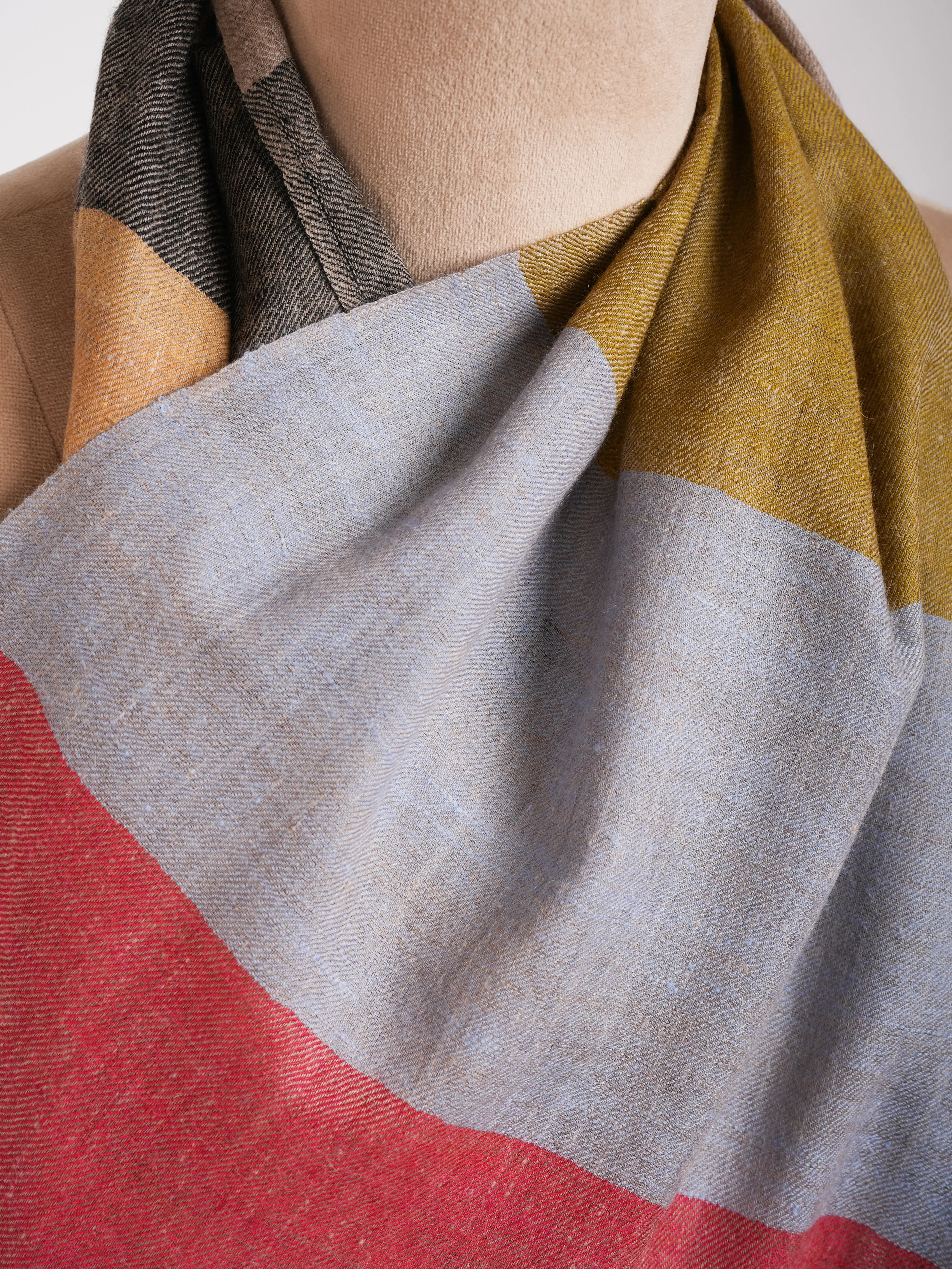 Modern Stripe Handwoven Cashmere Scarf Shahkaar