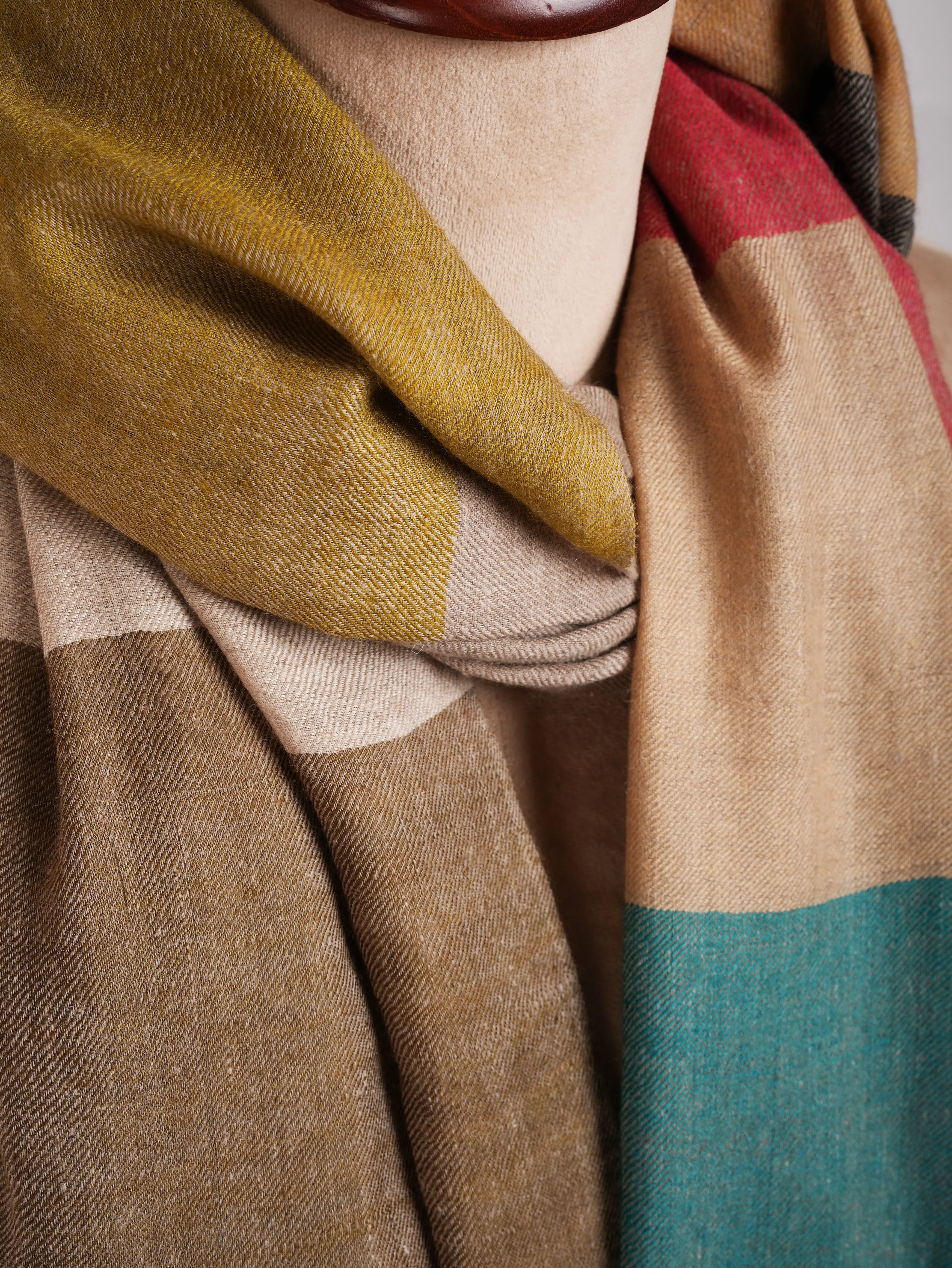 Modern Stripe Handwoven Cashmere Scarf Shahkaar