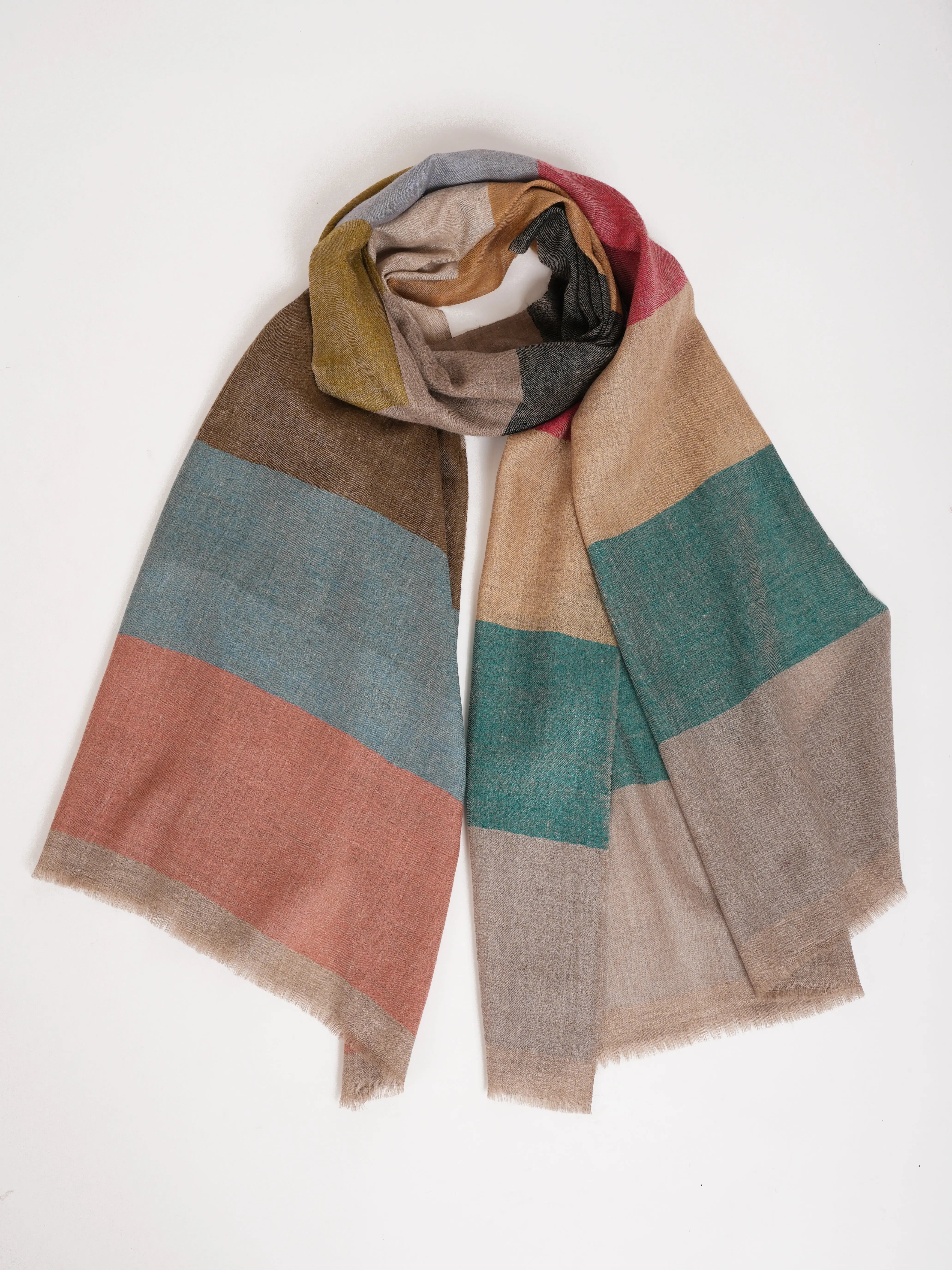 Modern Stripe Handwoven Cashmere Scarf Shahkaar