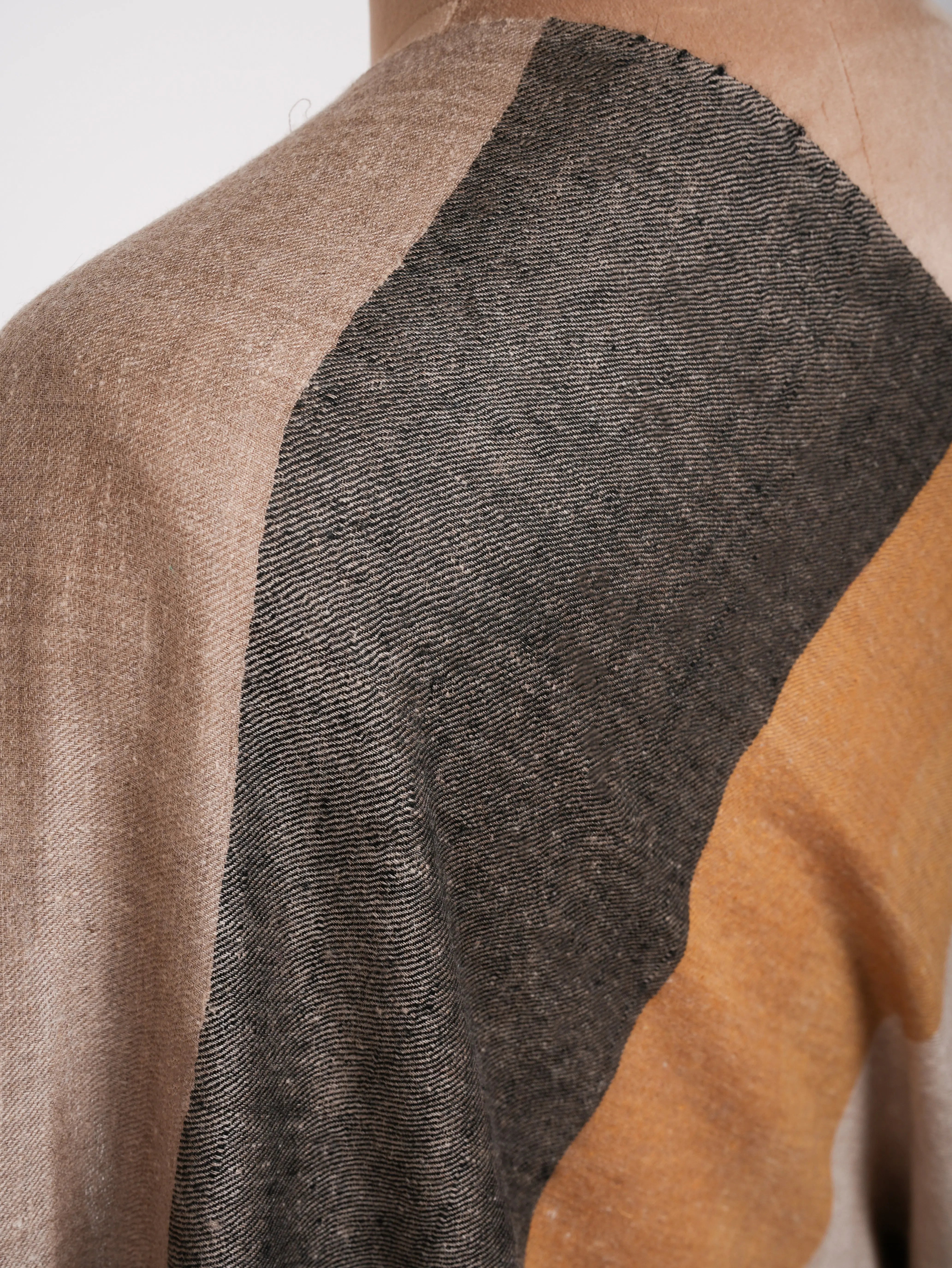 Modern Stripe Handwoven Cashmere Stole Shahkaar