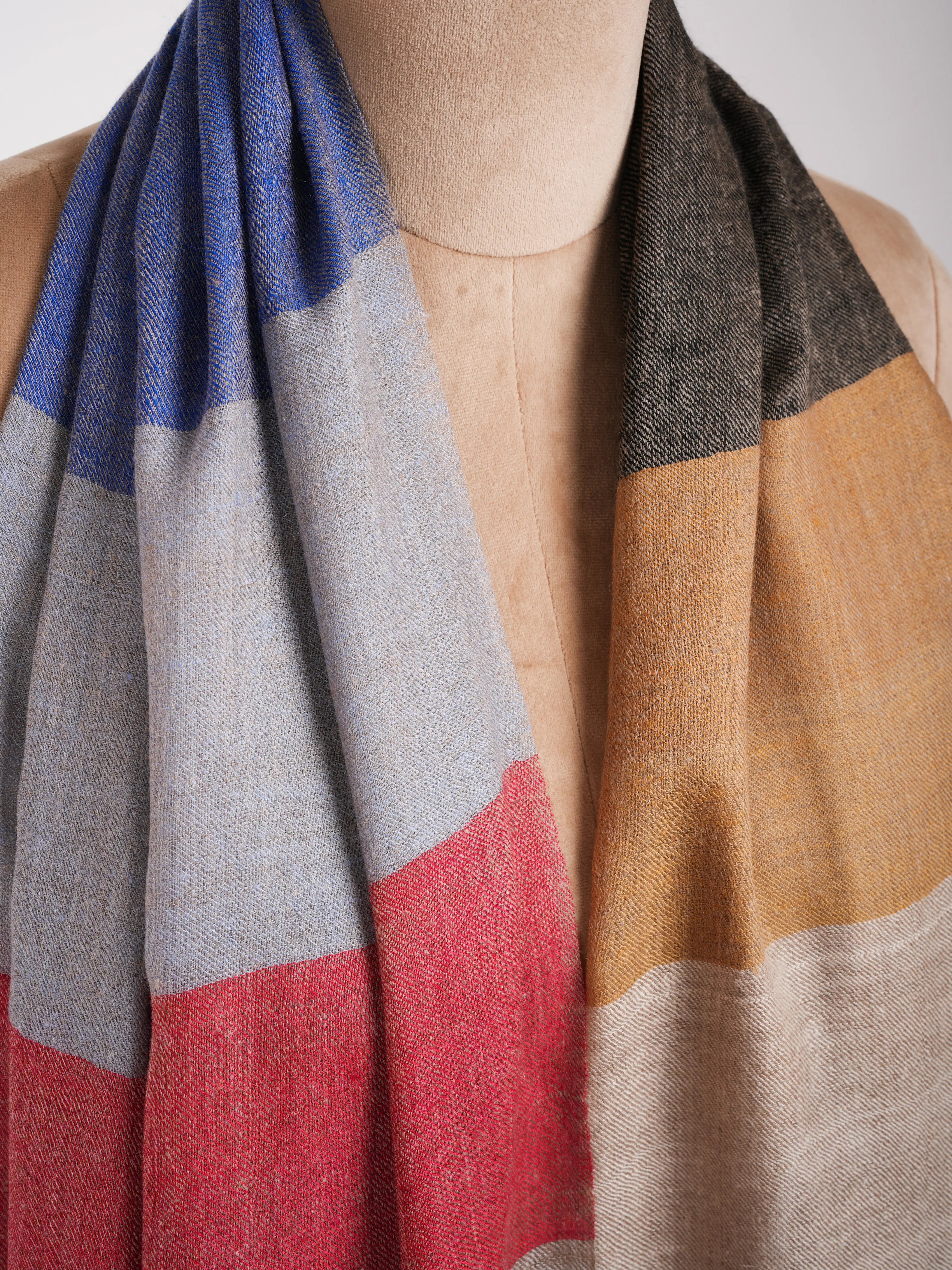 Modern Stripe Handwoven Cashmere Stole Shahkaar