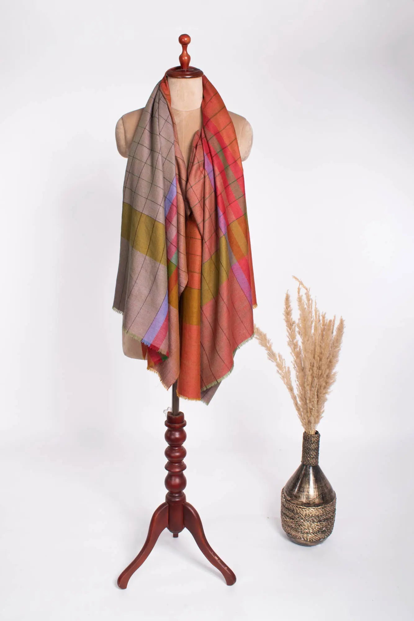 Multi Color Dorukha Artistic Pashmina Shawl - UTTLESFORD Shahkaar