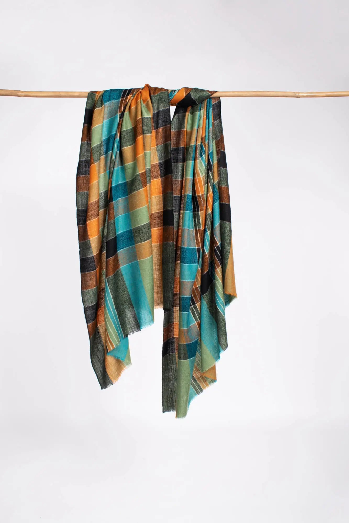 MultiColor Check Fine Woven Pashmina Wrap - WALDEN Shahkaar