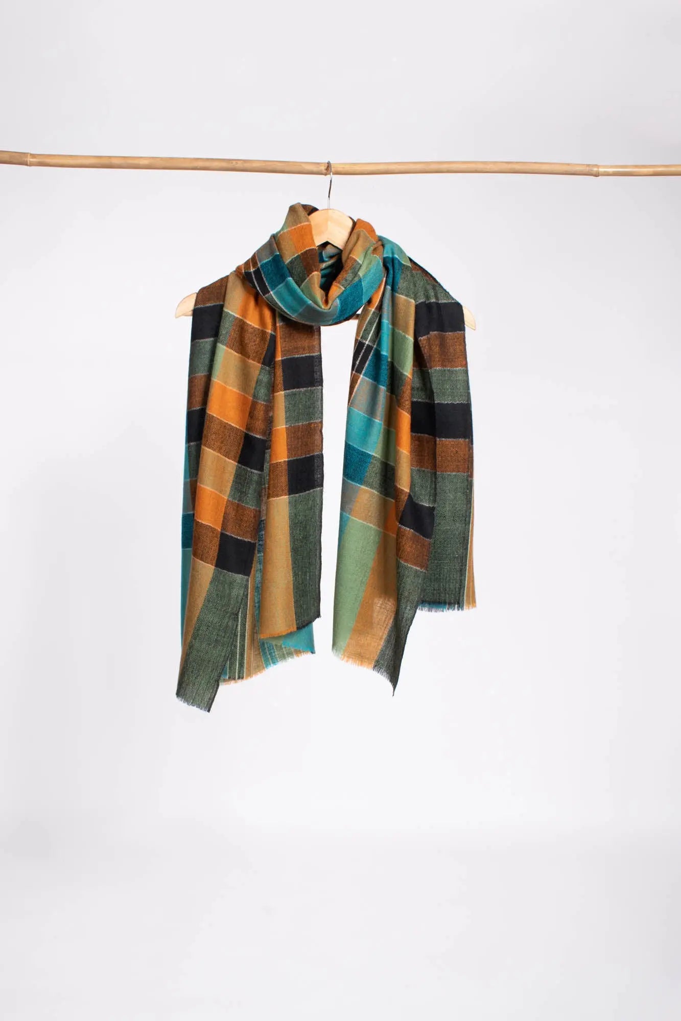MultiColor Check Fine Woven Pashmina Wrap - WALDEN Shahkaar