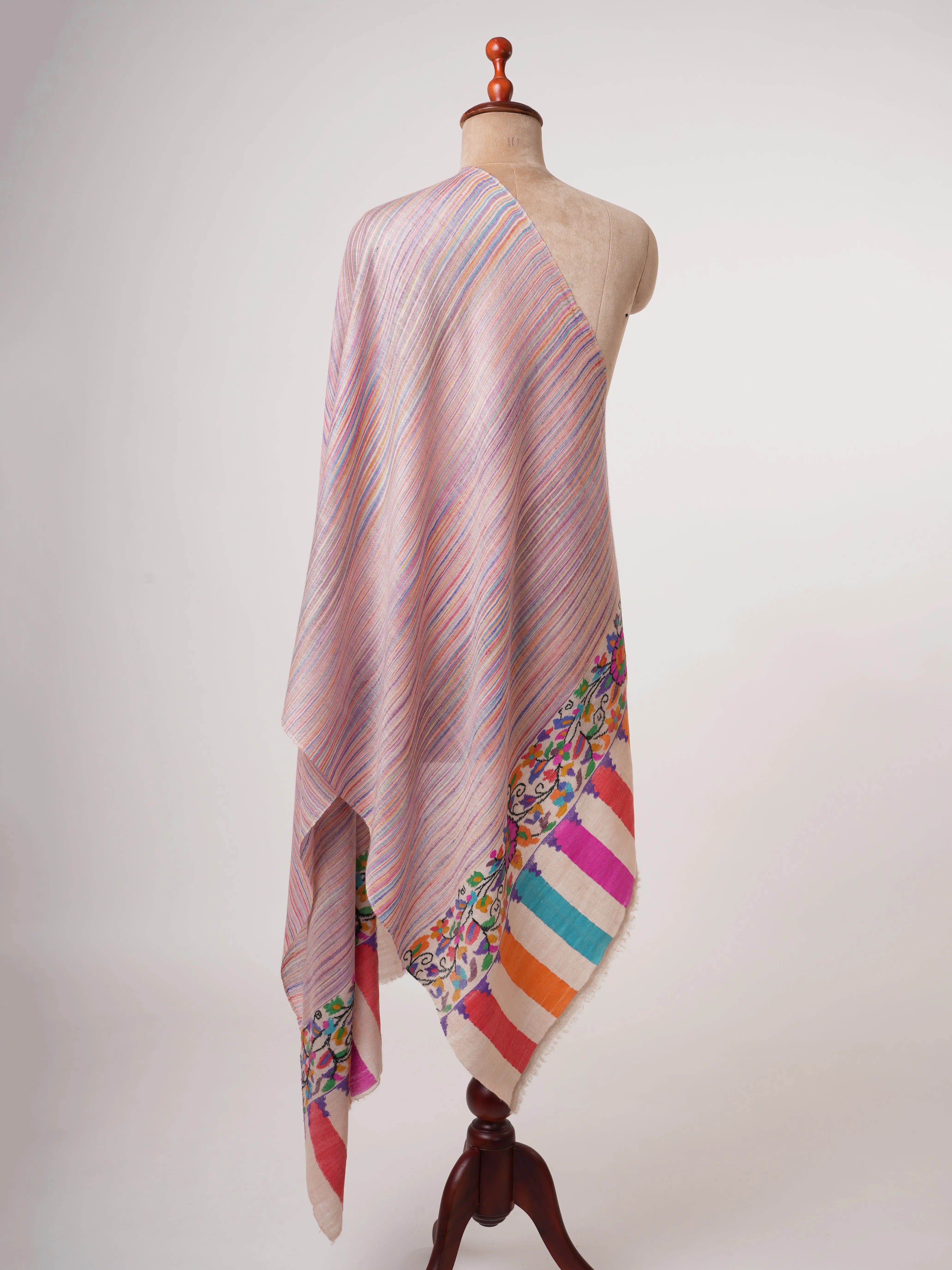 Multicolor Palla Handwoven Kani Cashmere Stole Shahkaar