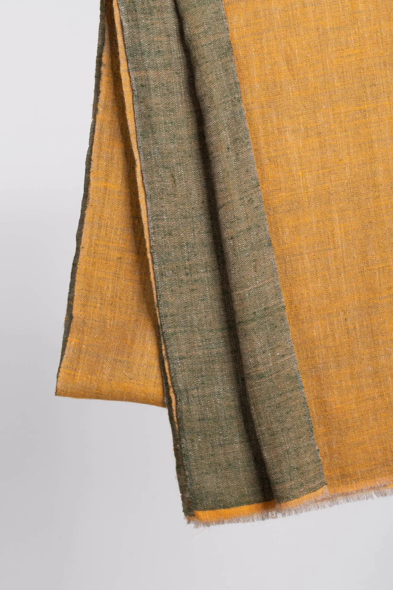 Mustard and Green Dorukha Pashmina Shawl - FLAGSTAFF Shahkaar