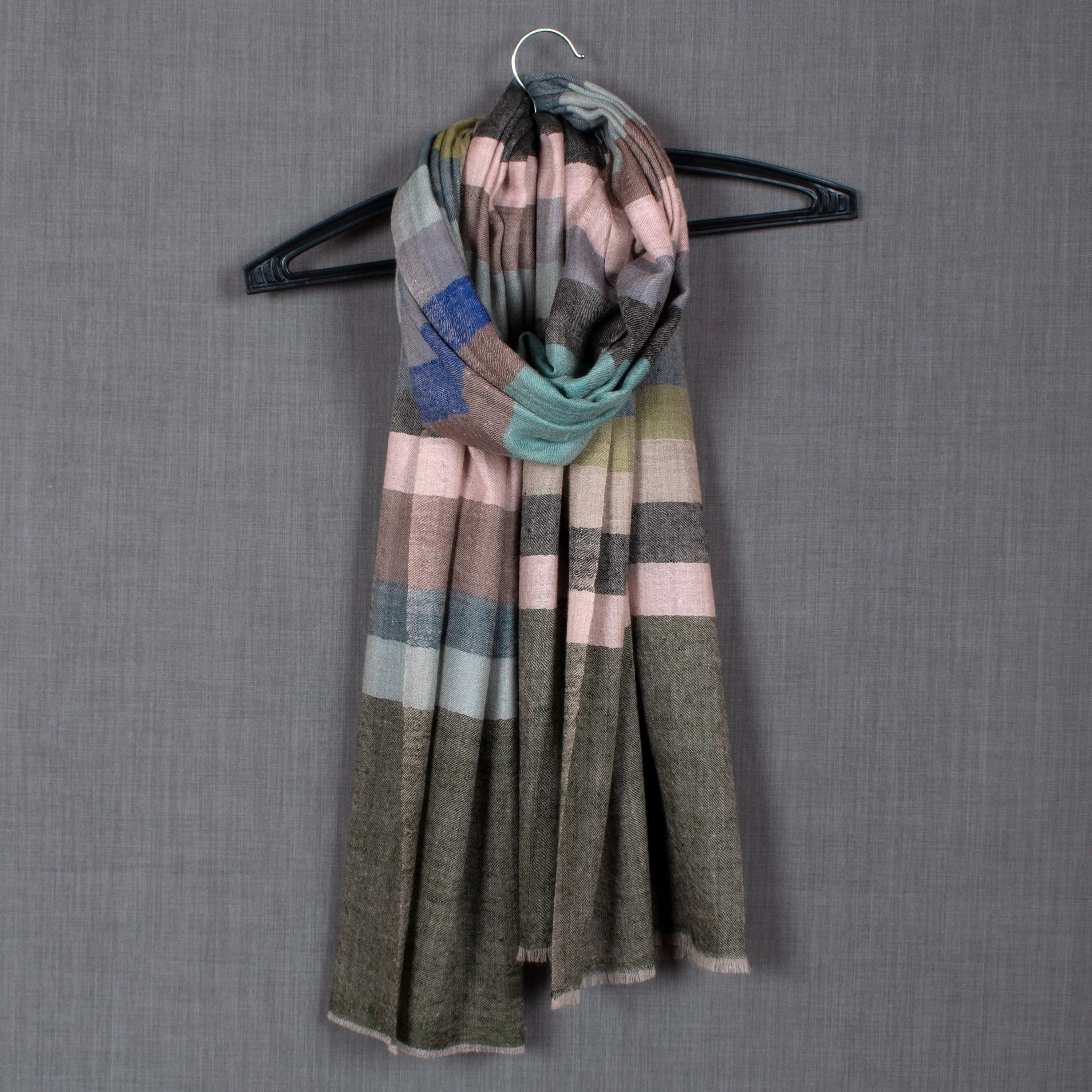 Nafiya Stripes Pashmina Scarf, Elegant Wrap, 28x80" Shahkaar