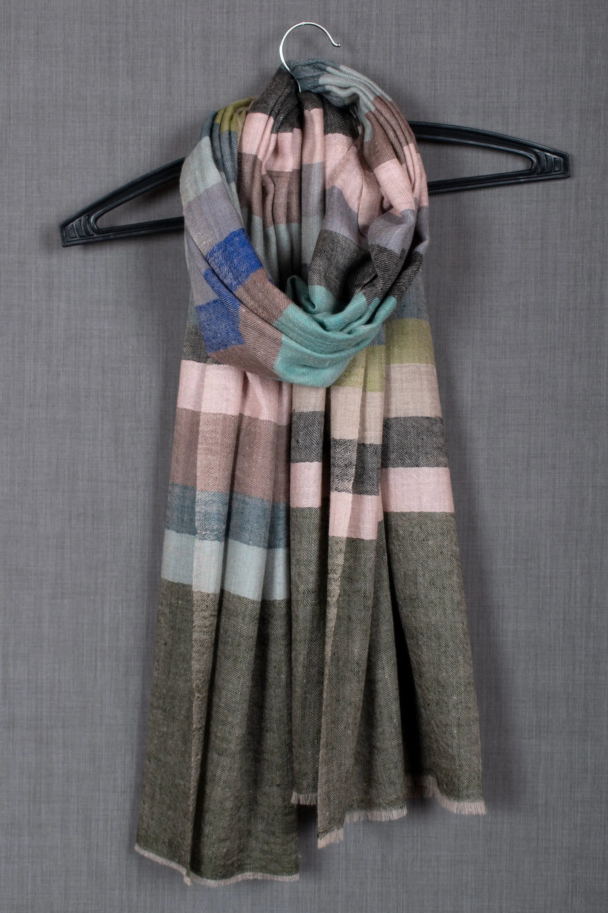 Nafiya Stripes Pashmina Scarf, Elegant Wrap, 28x80" Shahkaar