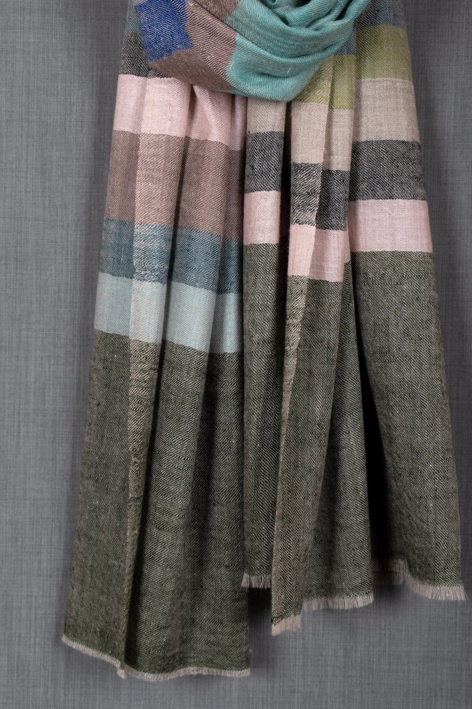 Nafiya Stripes Pashmina Scarf, Elegant Wrap, 28x80" Shahkaar