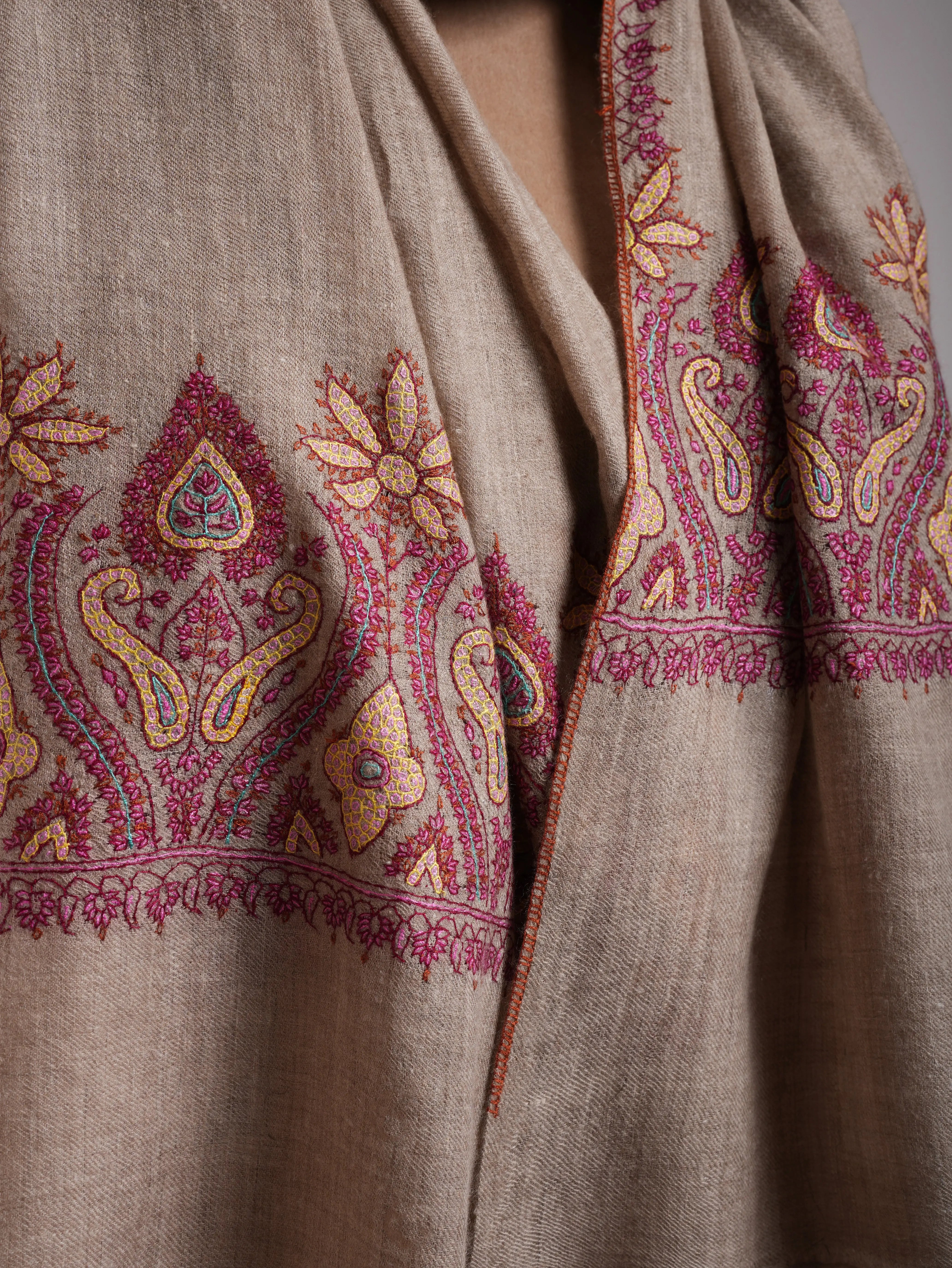 Natural Grey Big Palla Cashmere Pashmina Shahkaar