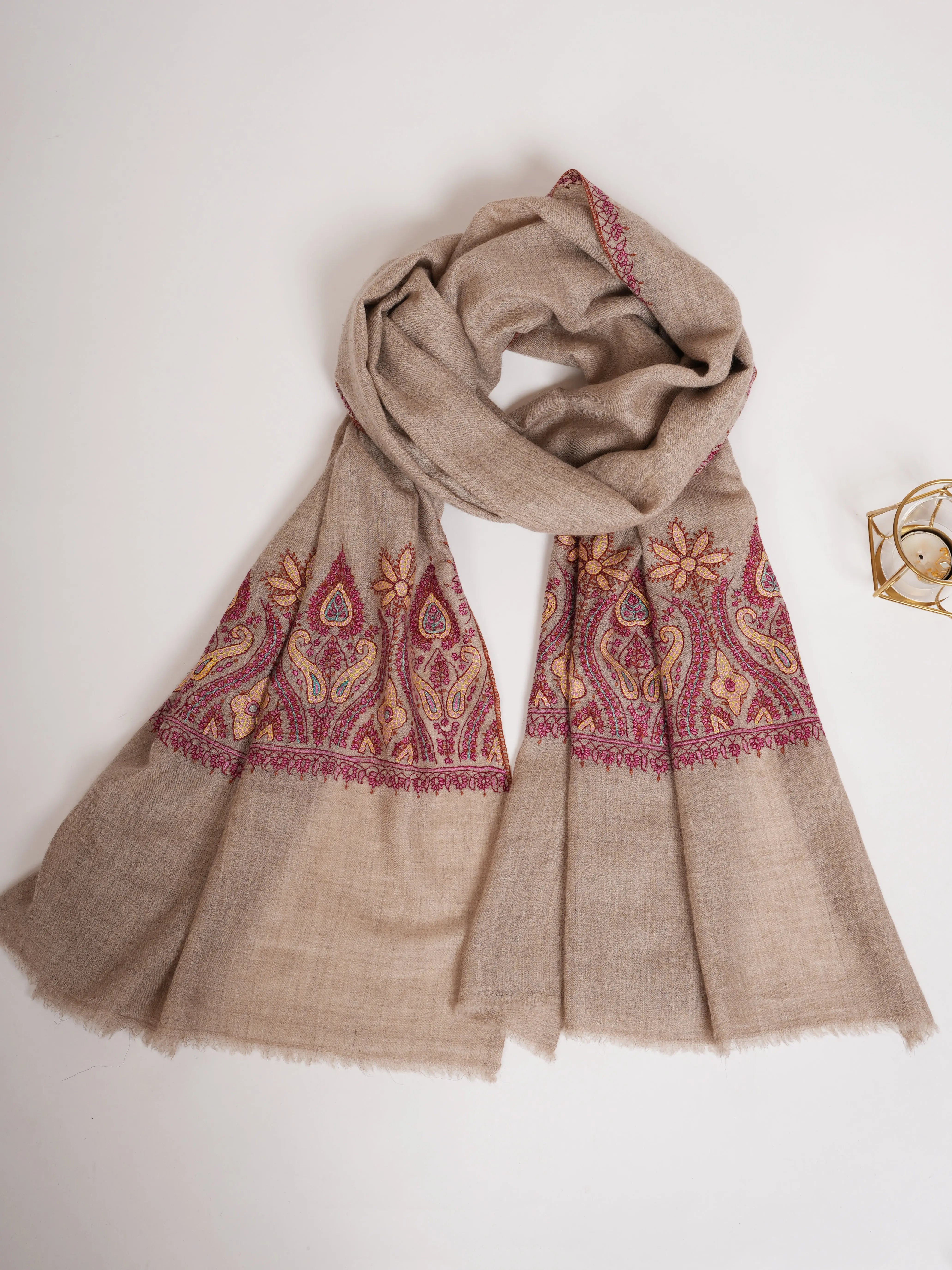 Natural Grey Big Palla Cashmere Pashmina Shahkaar