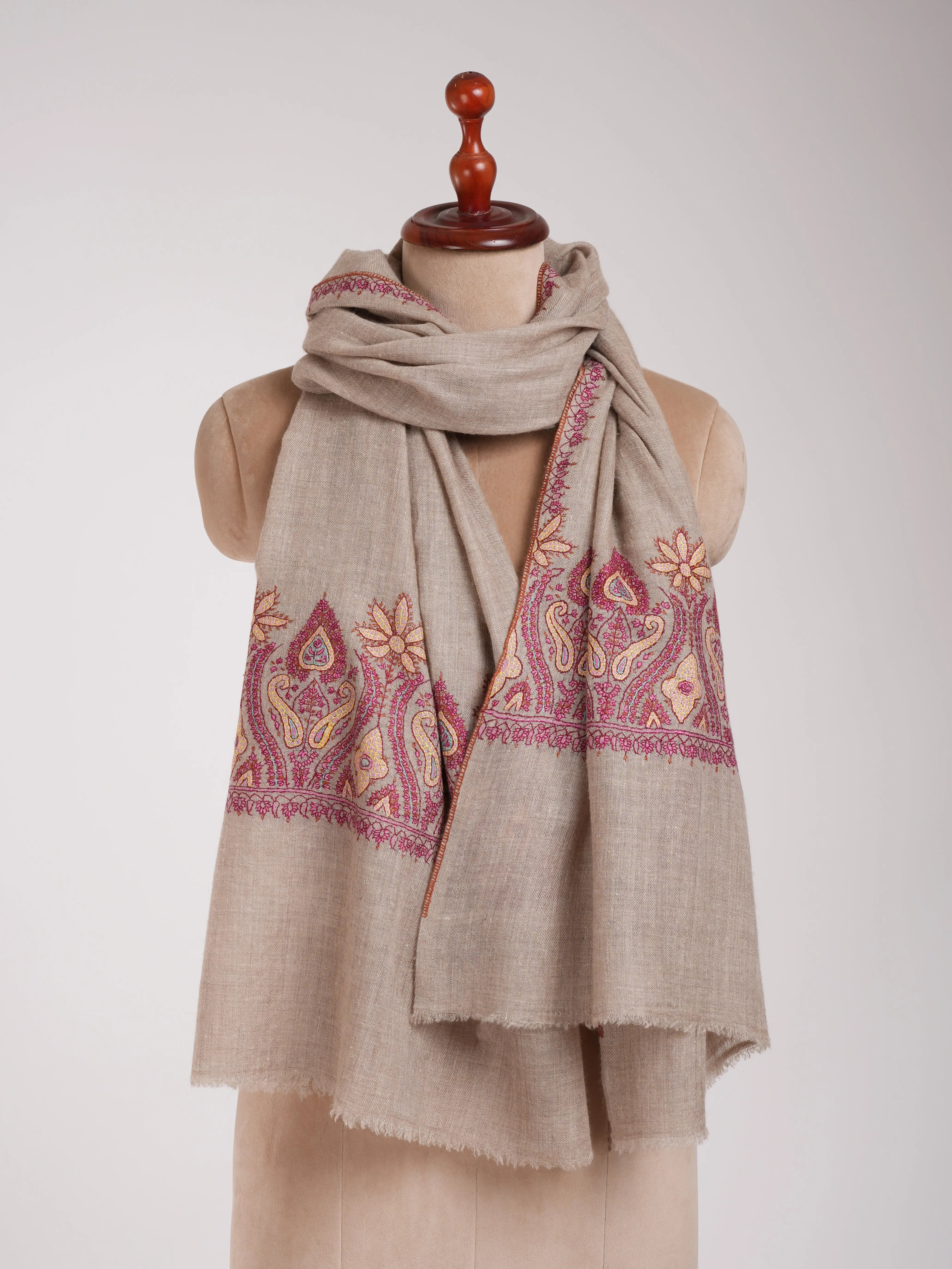 Natural Grey Big Palla Cashmere Pashmina Shahkaar