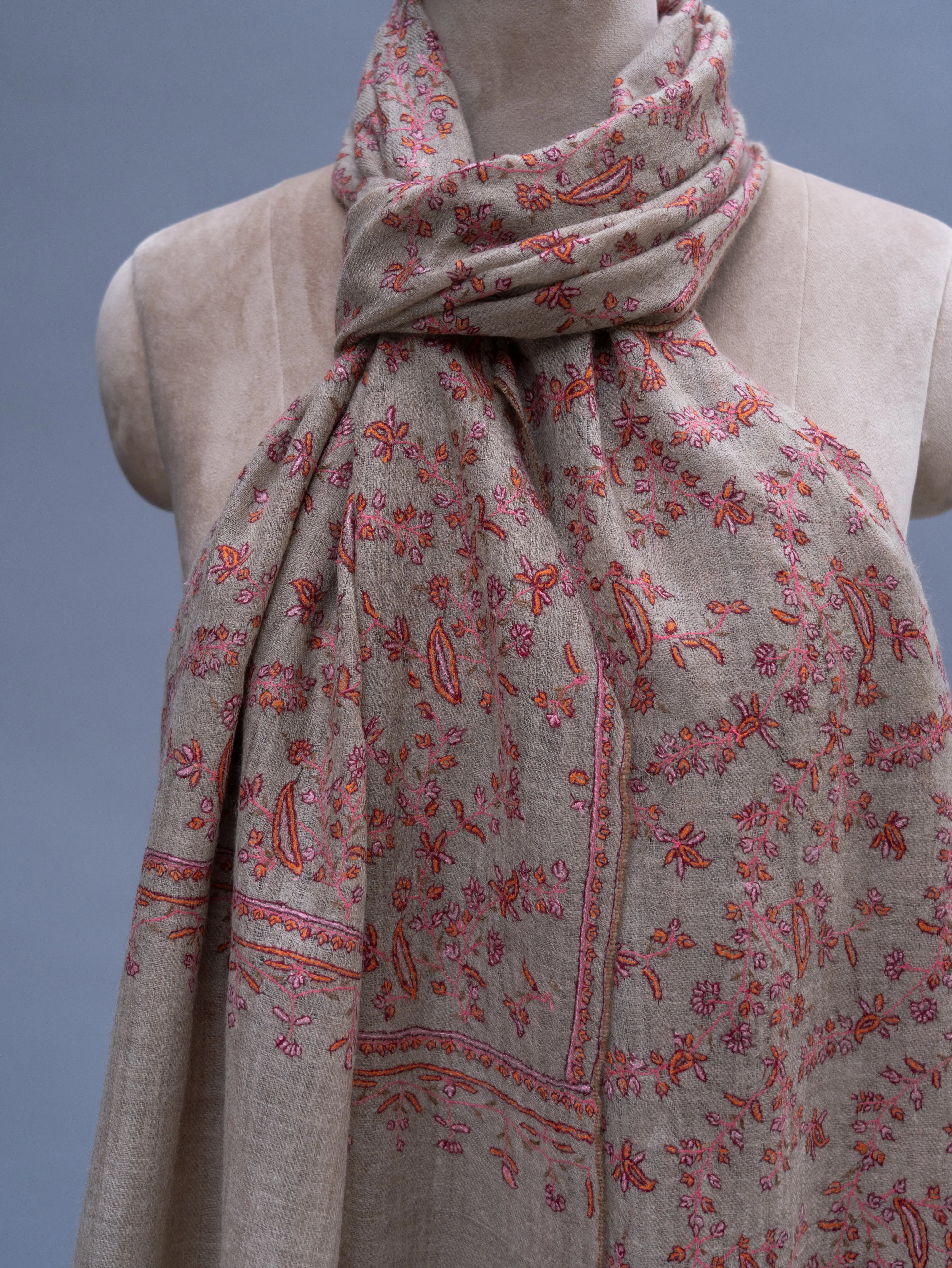 Natural Grey Pretty Cashmere Wrap Shahkaar