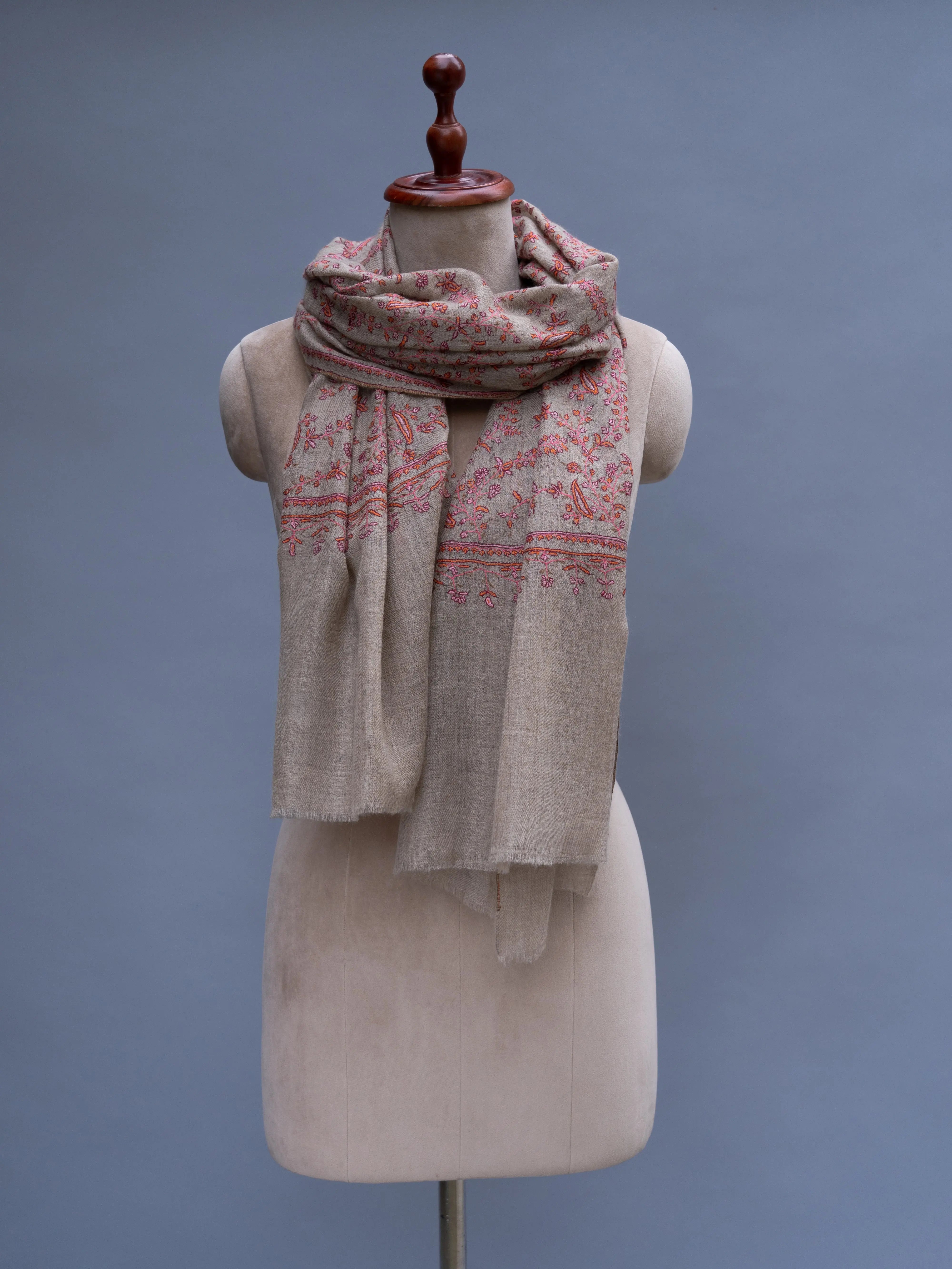 Natural Grey Pretty Cashmere Wrap Shahkaar