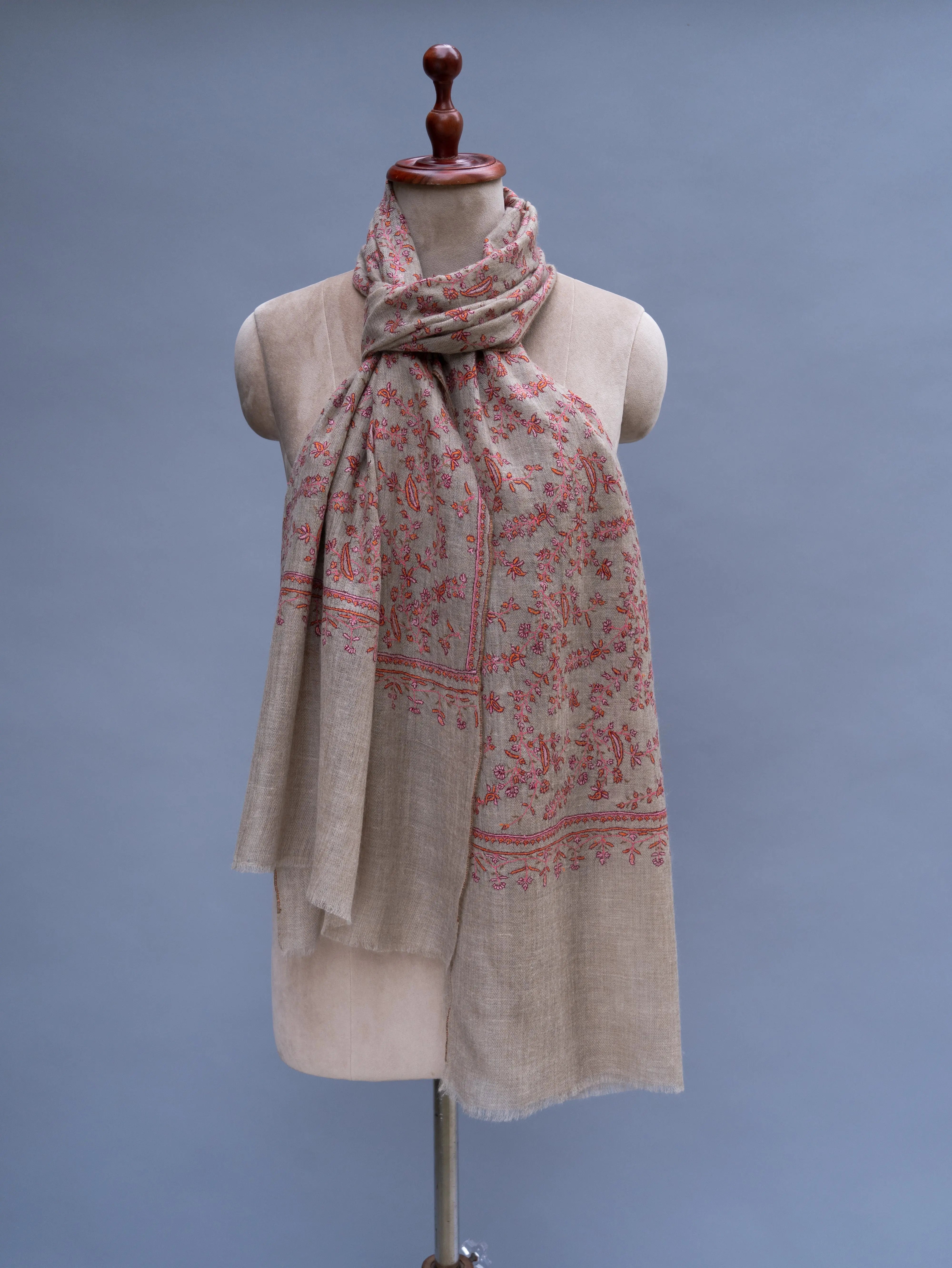 Natural Grey Pretty Cashmere Wrap Shahkaar