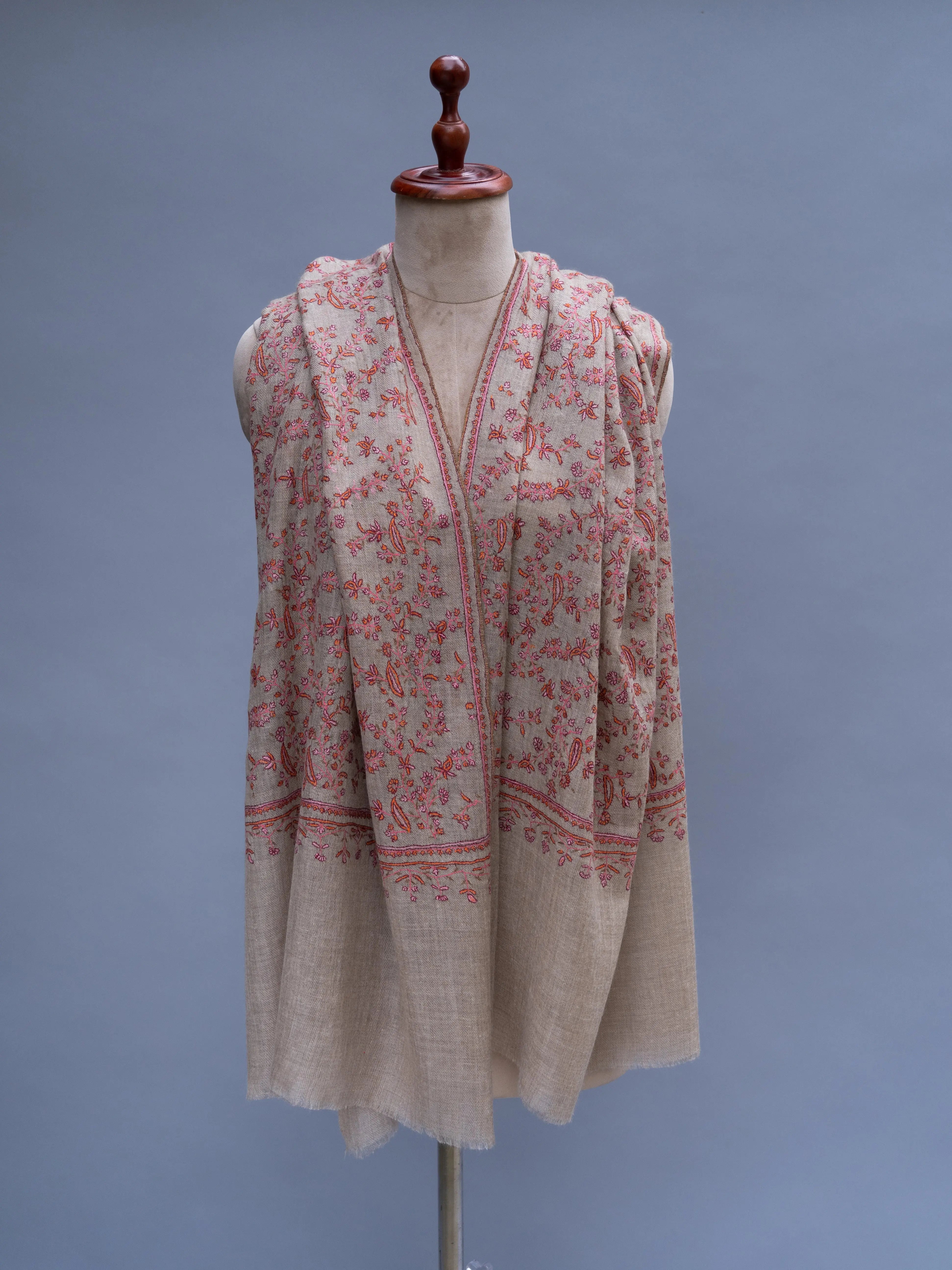 Natural Grey Pretty Cashmere Wrap Shahkaar