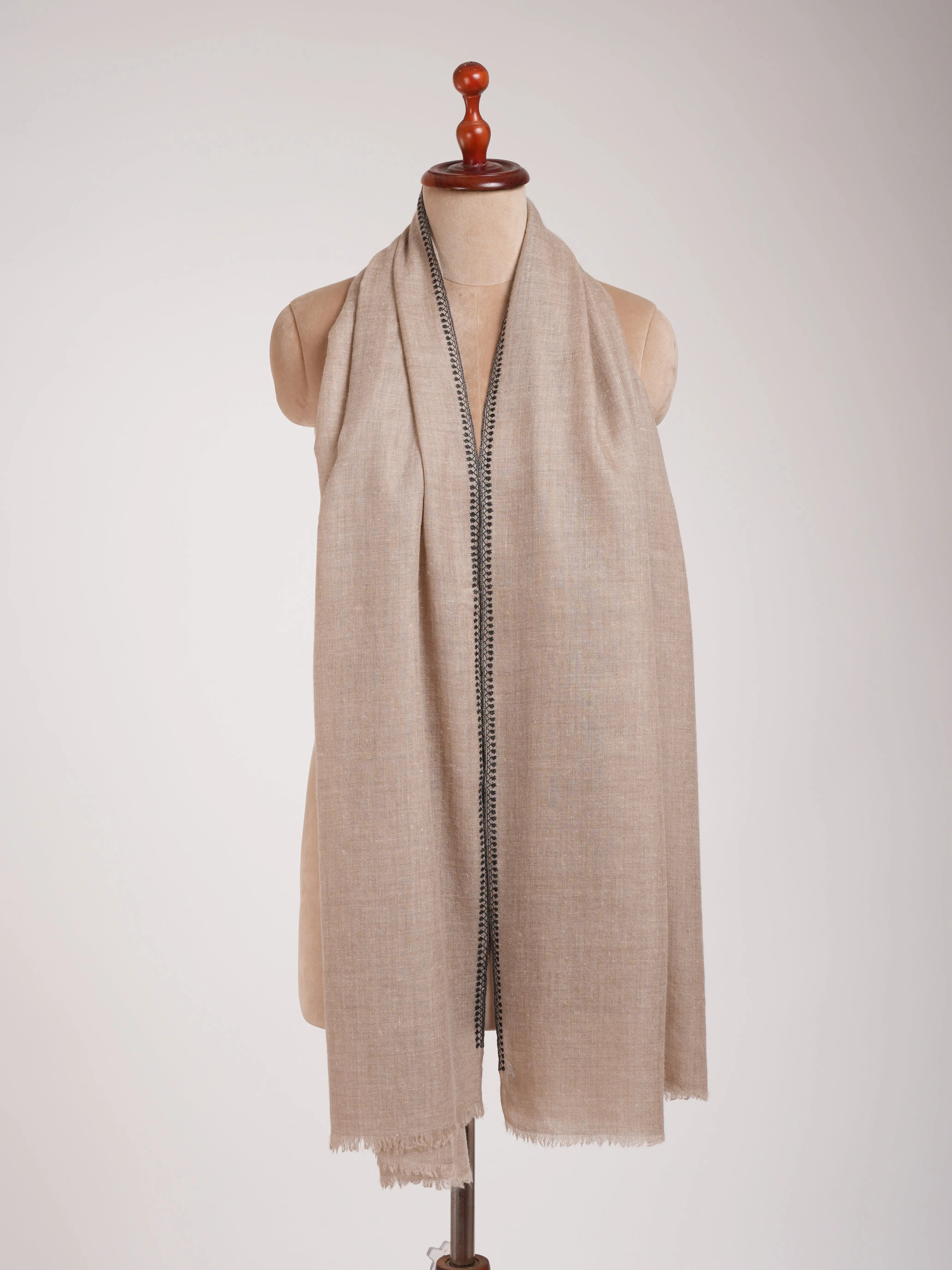 Natural Grey Pure Cashmere with Black Highlights Shahkaar