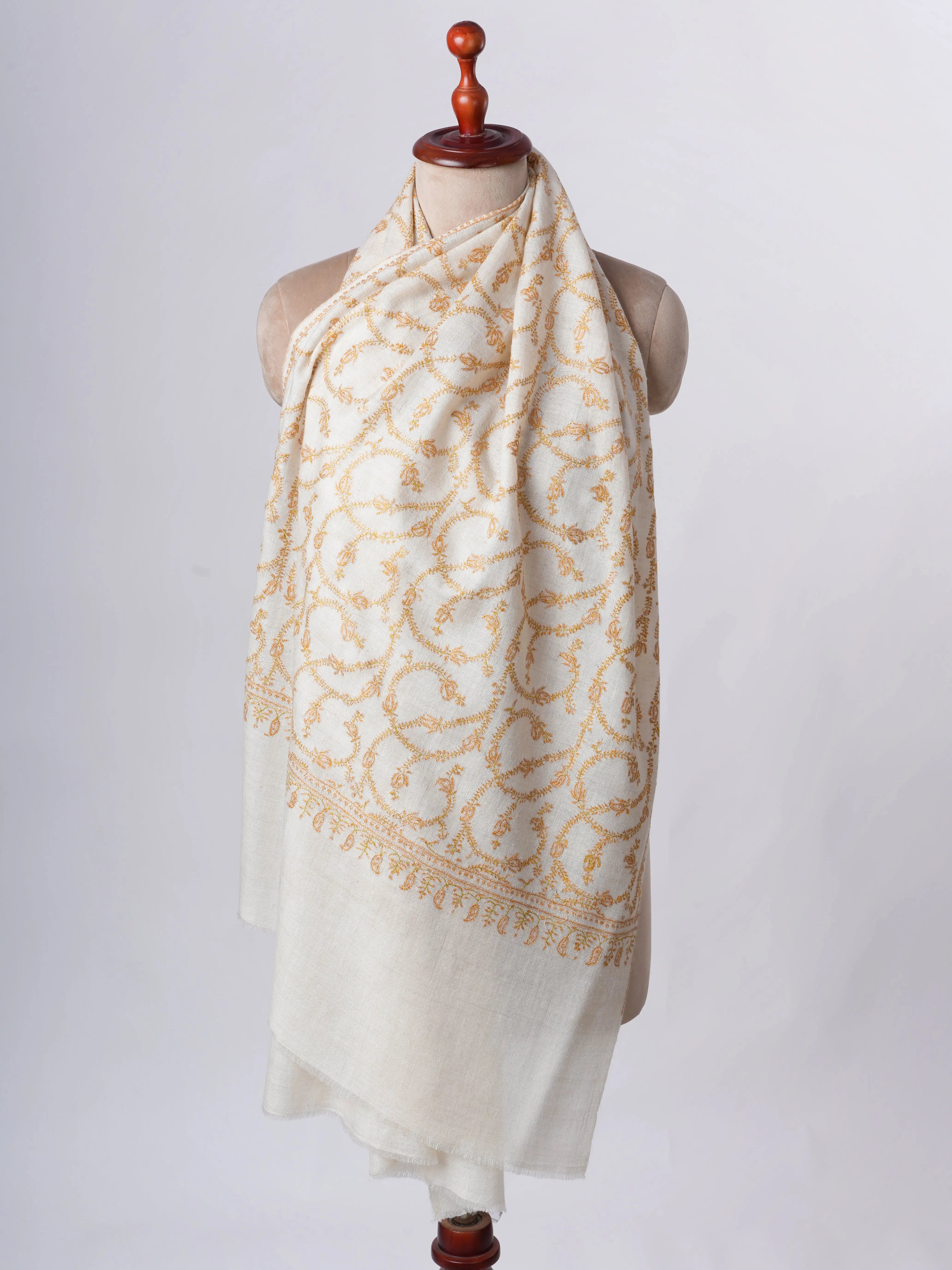 Natural Ivory Baby Soft Cashmere Scarf – Handmade Slow Fashion Luxury Shahkaar