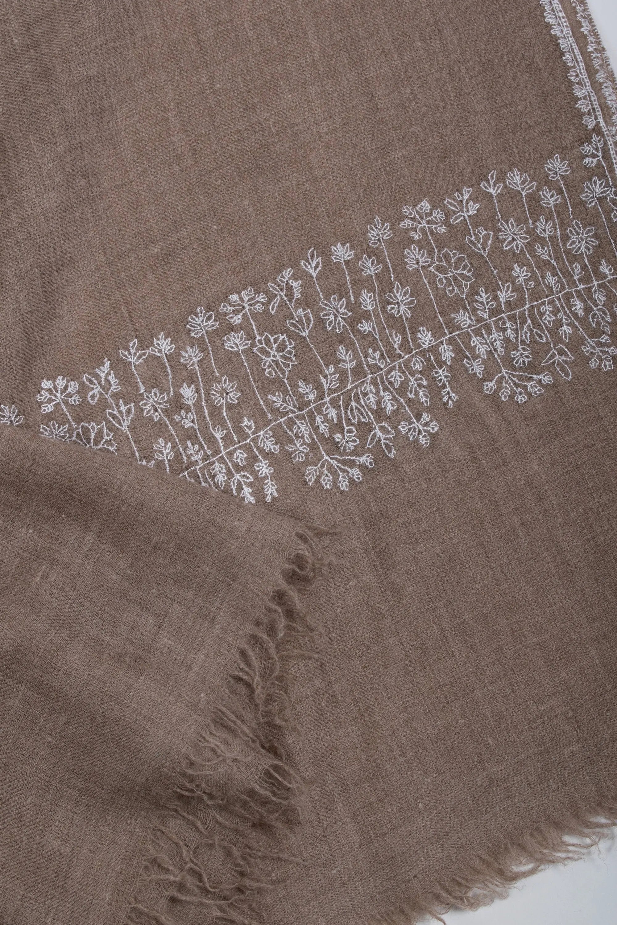 Natural Scarves, Super Soft Pashminas, Needlework Embroideries, Kashmiri Shawls, Goat Scarf, Sustainable Living, 28x80" - HAVELI Shahkaar