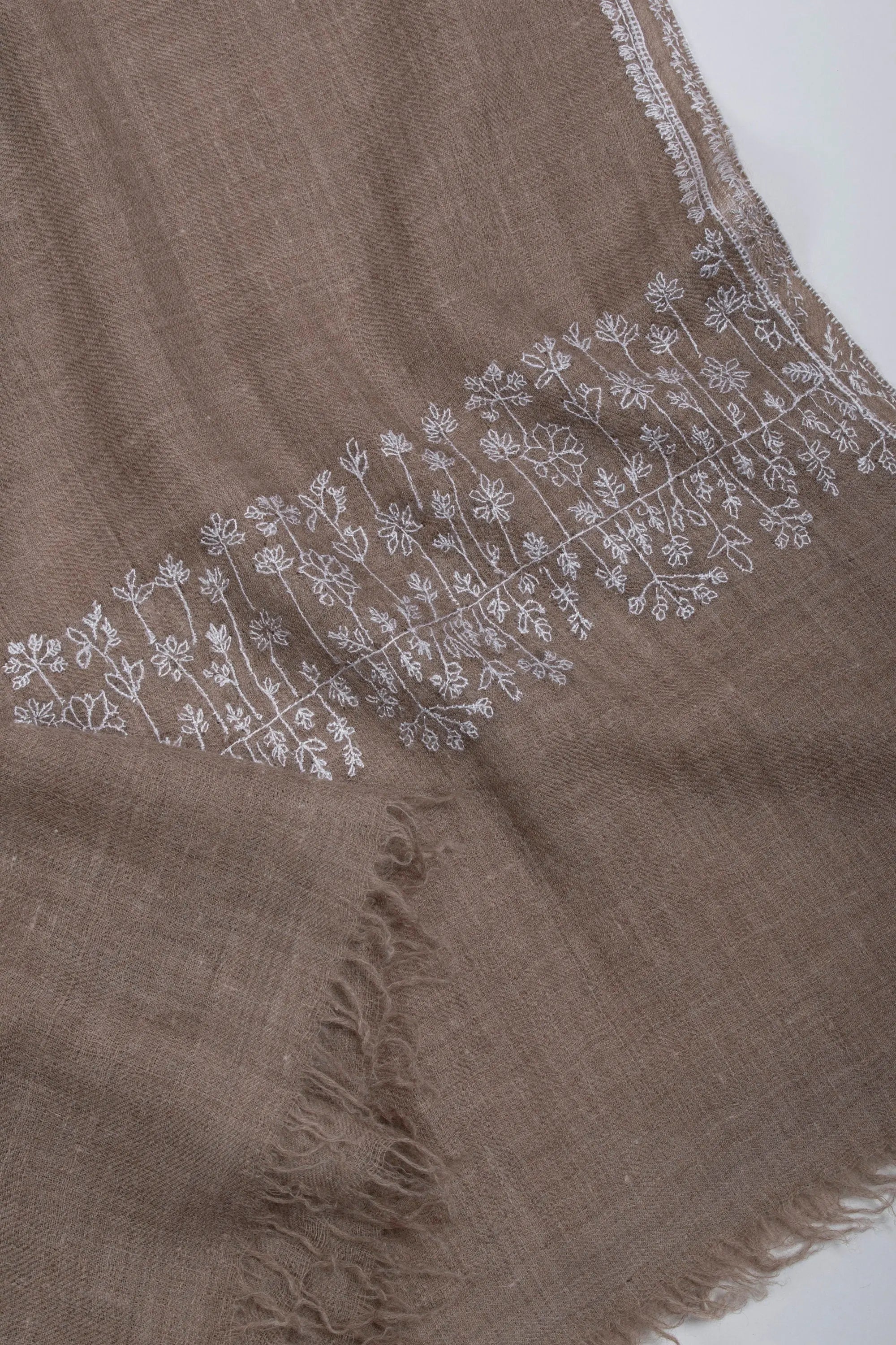 Natural Scarves, Super Soft Pashminas, Needlework Embroideries, Kashmiri Shawls, Goat Scarf, Sustainable Living, 28x80" - HAVELI Shahkaar