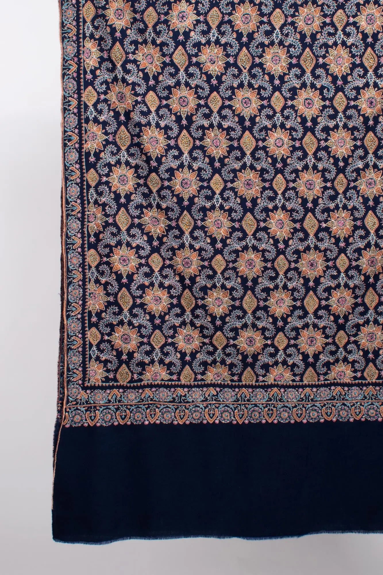 Navy Blue Cashmere Wrap Shawl - SWANSEA Shahkaar