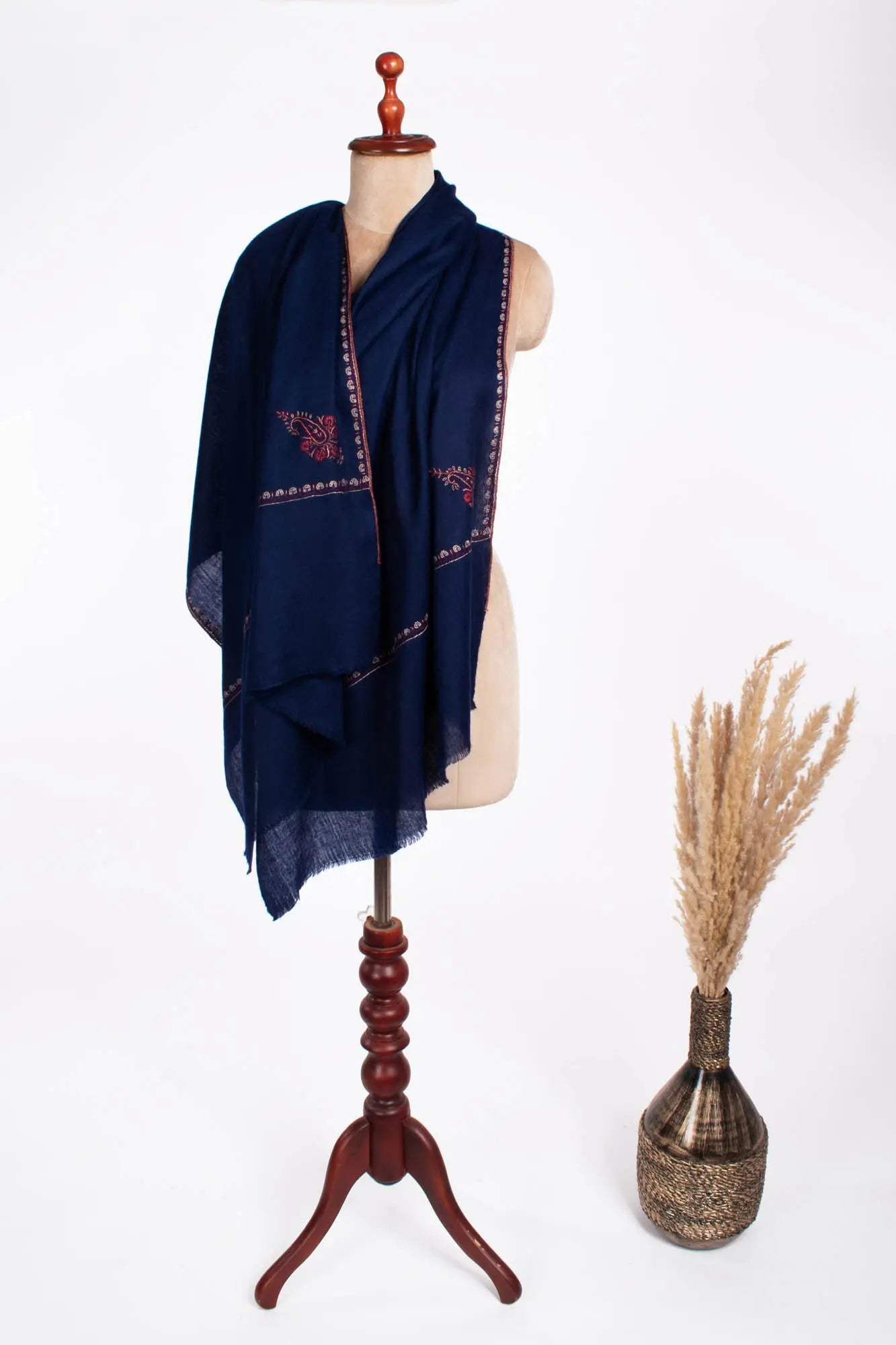 Navy Blue Lightweight Cashmere Scarf - JONESBORO Shahkaar