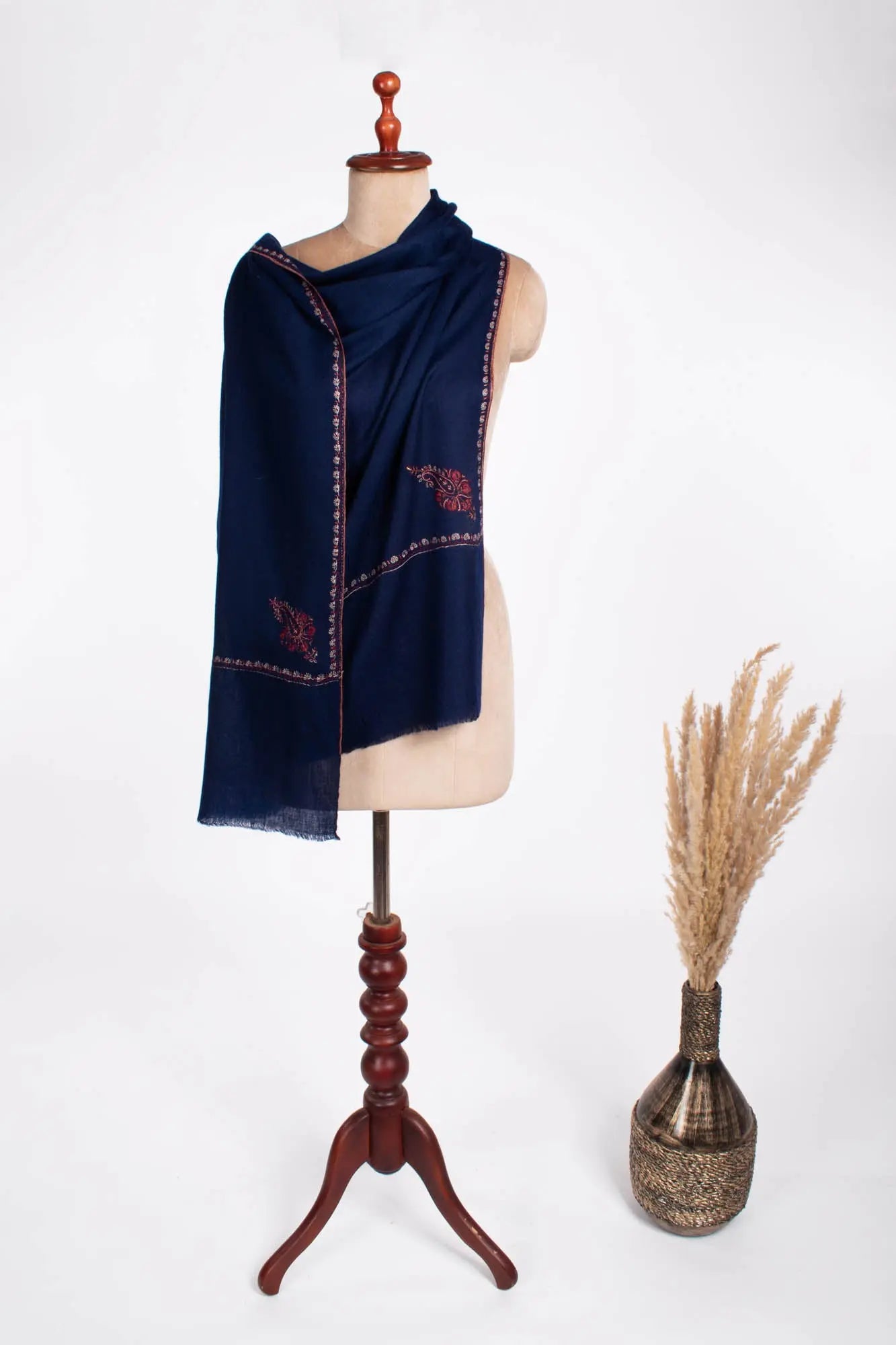 Navy Blue Lightweight Cashmere Scarf - JONESBORO Shahkaar