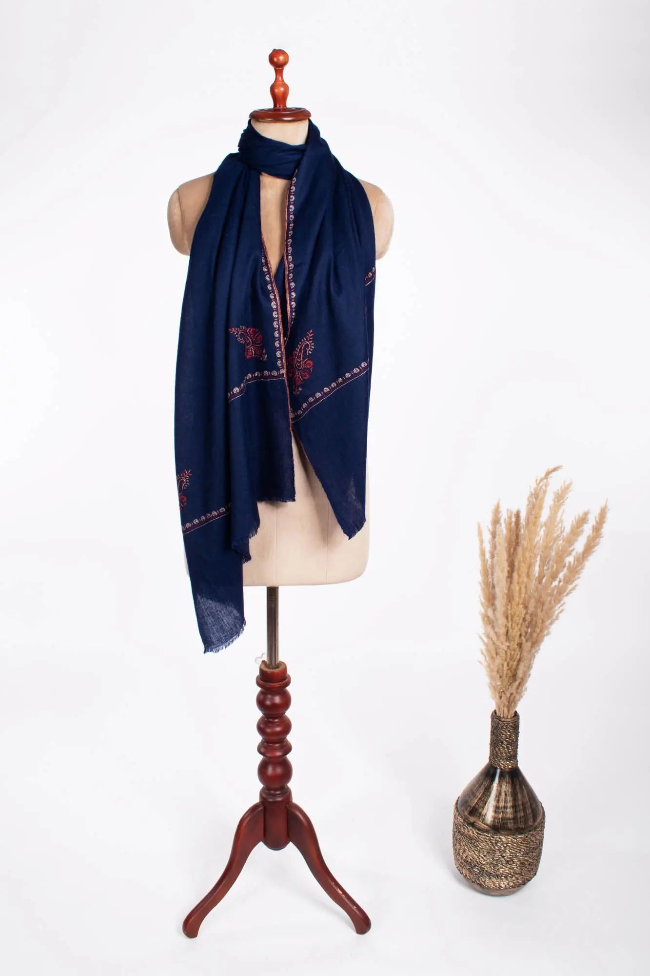 Navy Blue Lightweight Cashmere Scarf - JONESBORO Shahkaar