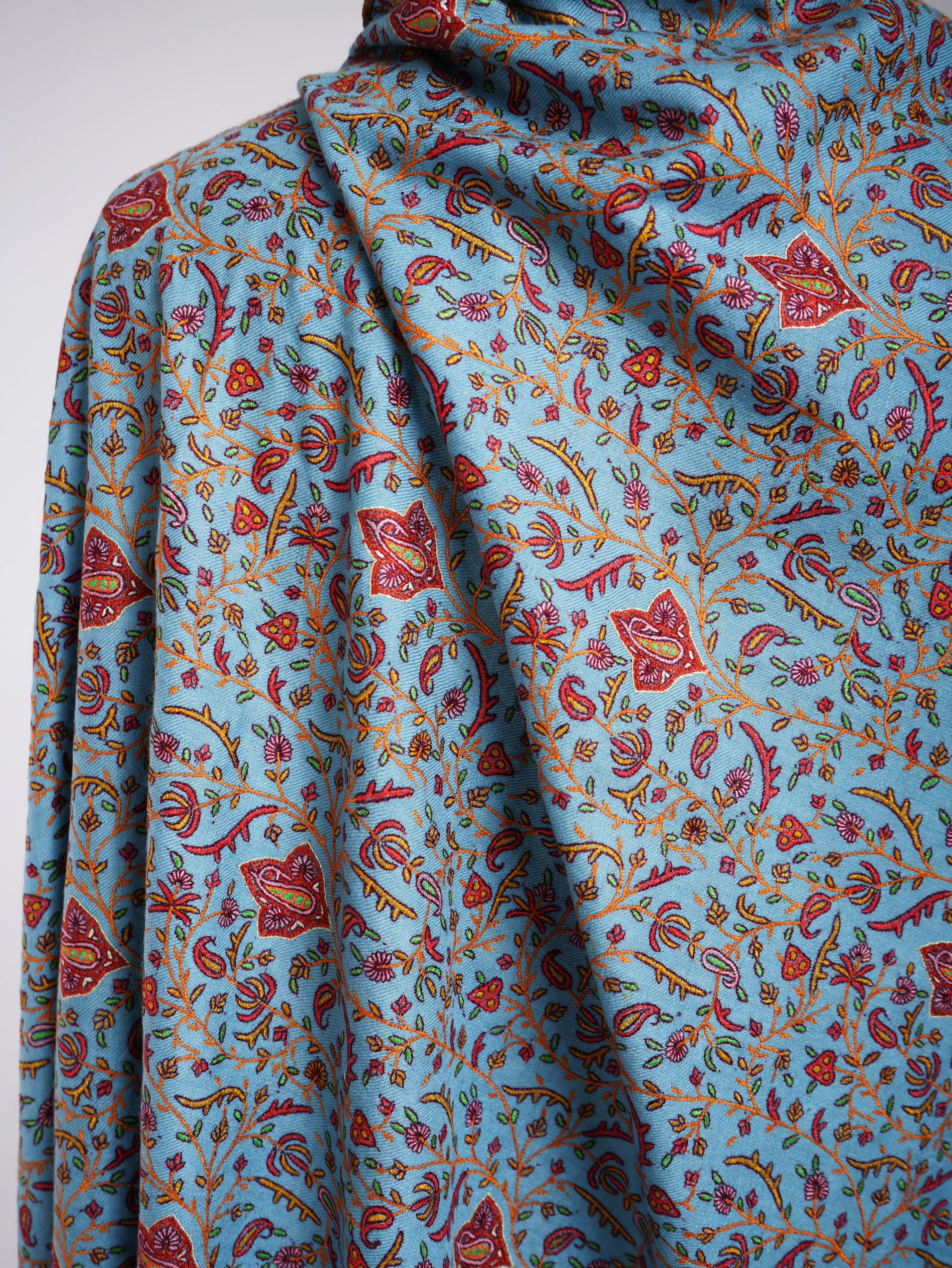 Neem Jama Sozni Embroidered Pashmina Shawl Shahkaar