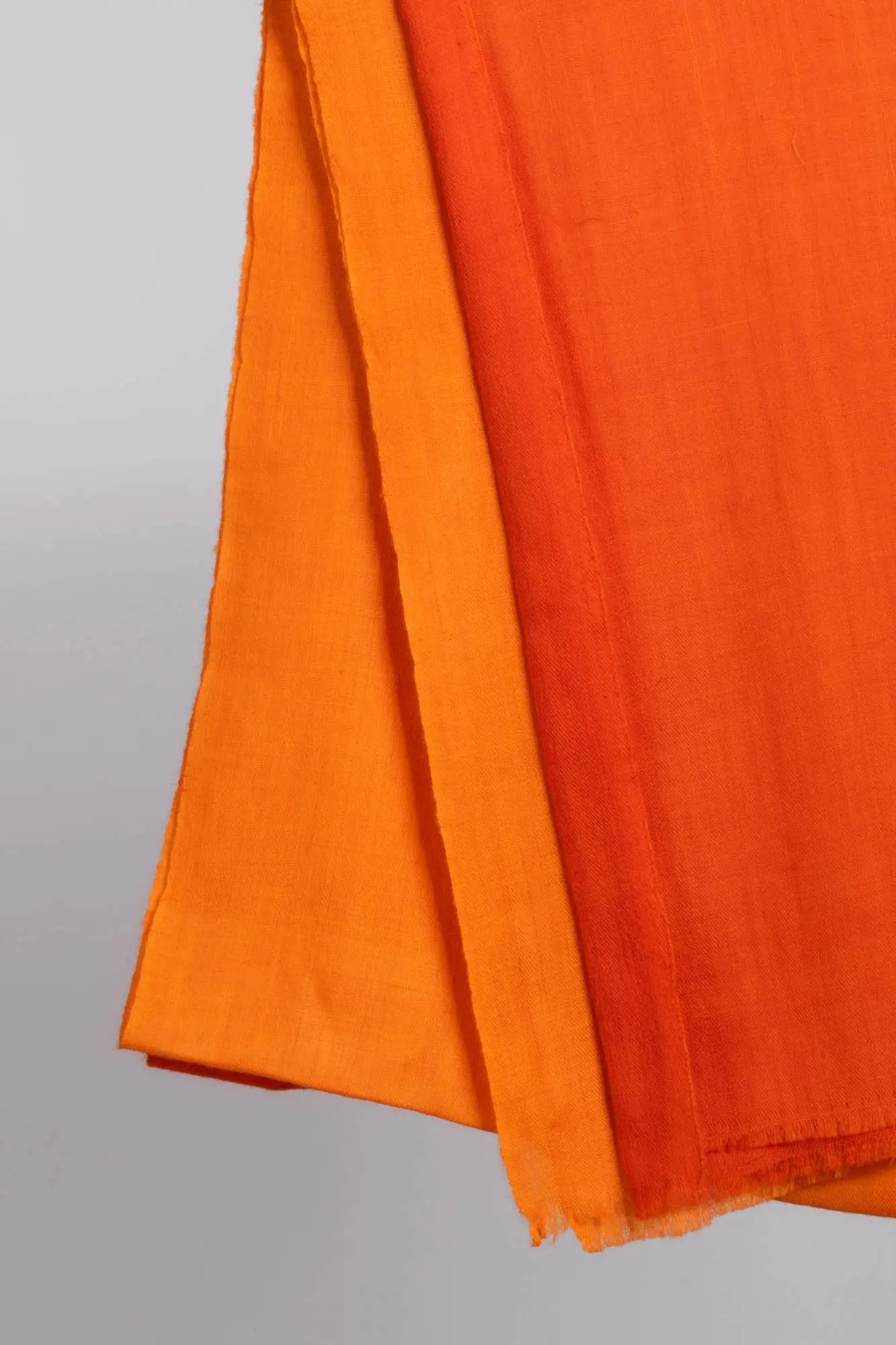 Orange Ombré Two Shades Indian Handloom Pashmina Shawl Shahkaar