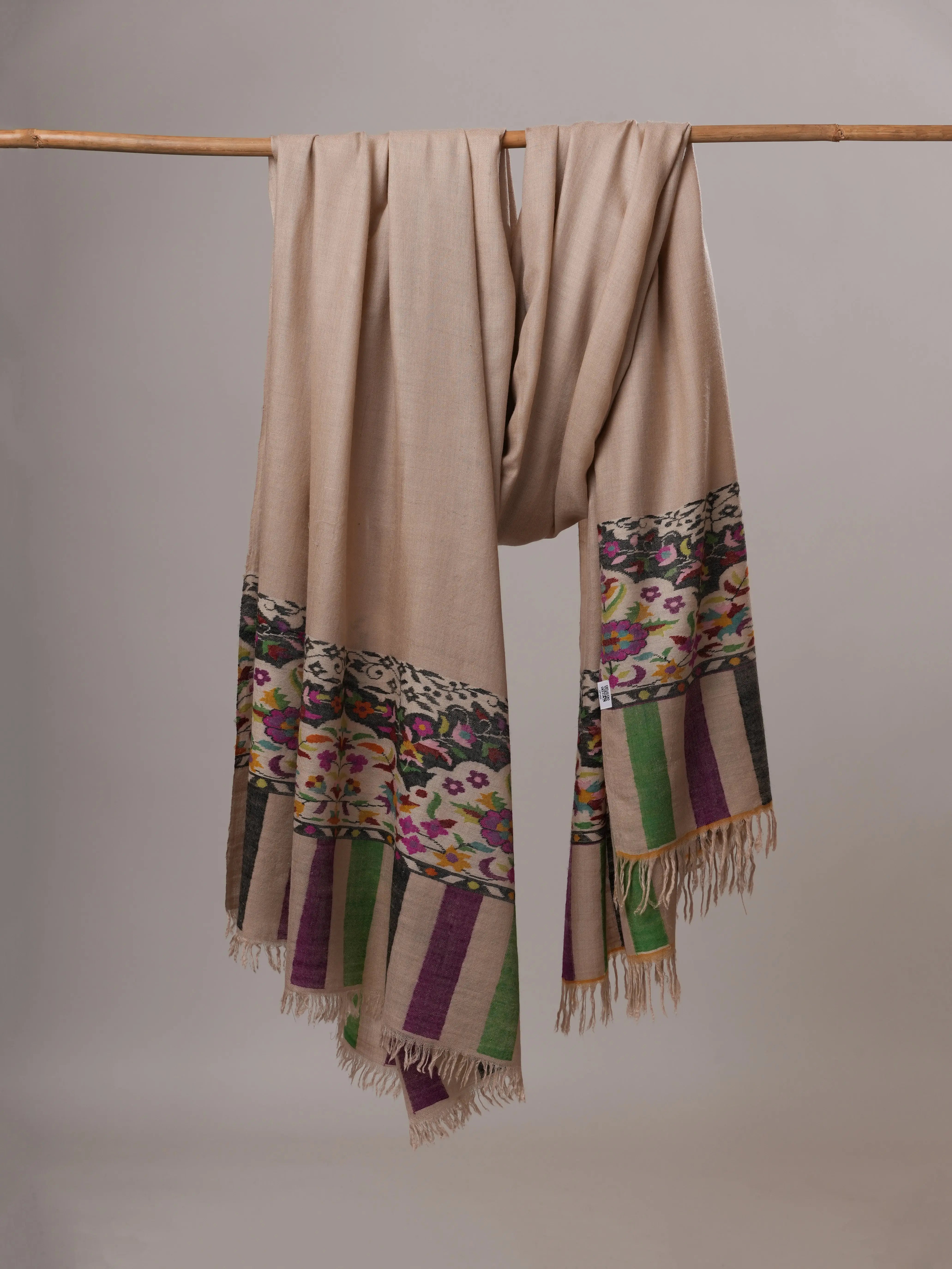 Oversized Off White Handwoven Kani Pashmina Shawl Shahkaar
