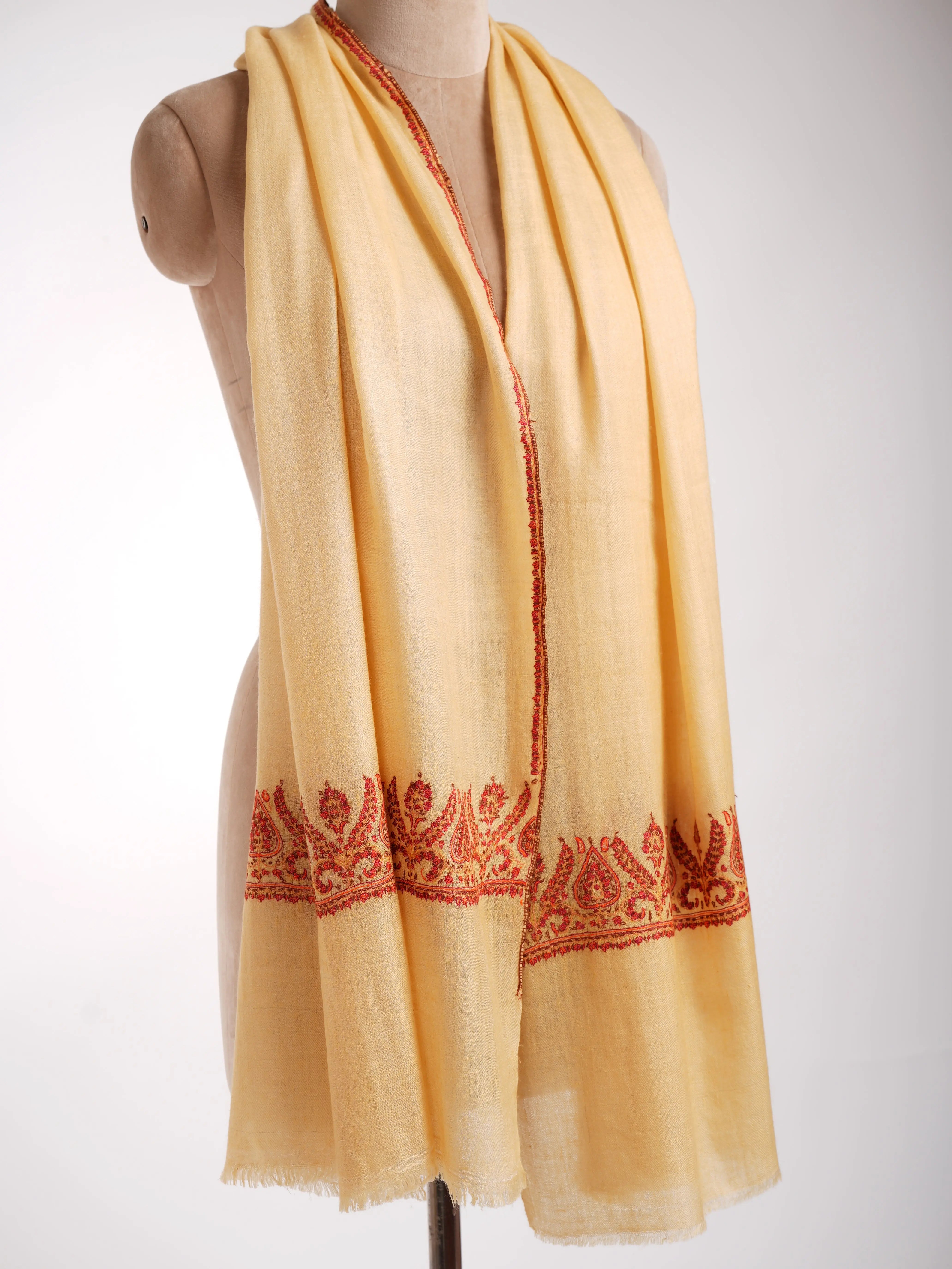 Palla Embroidered Kashmiri Cashmere Gift Scarf Shahkaar