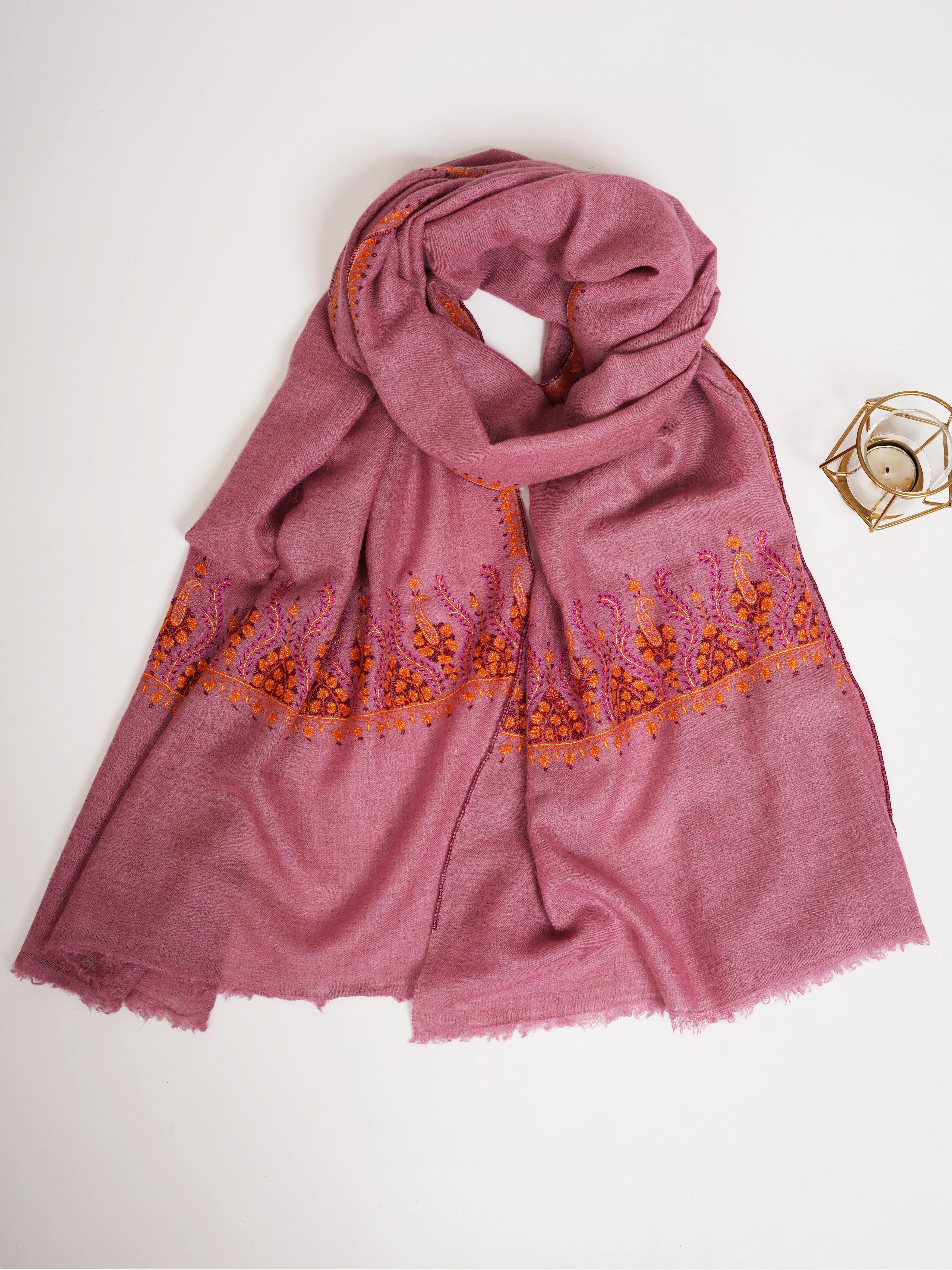 Palla Embroidered Lightweight Cashmere Scarf Shahkaar