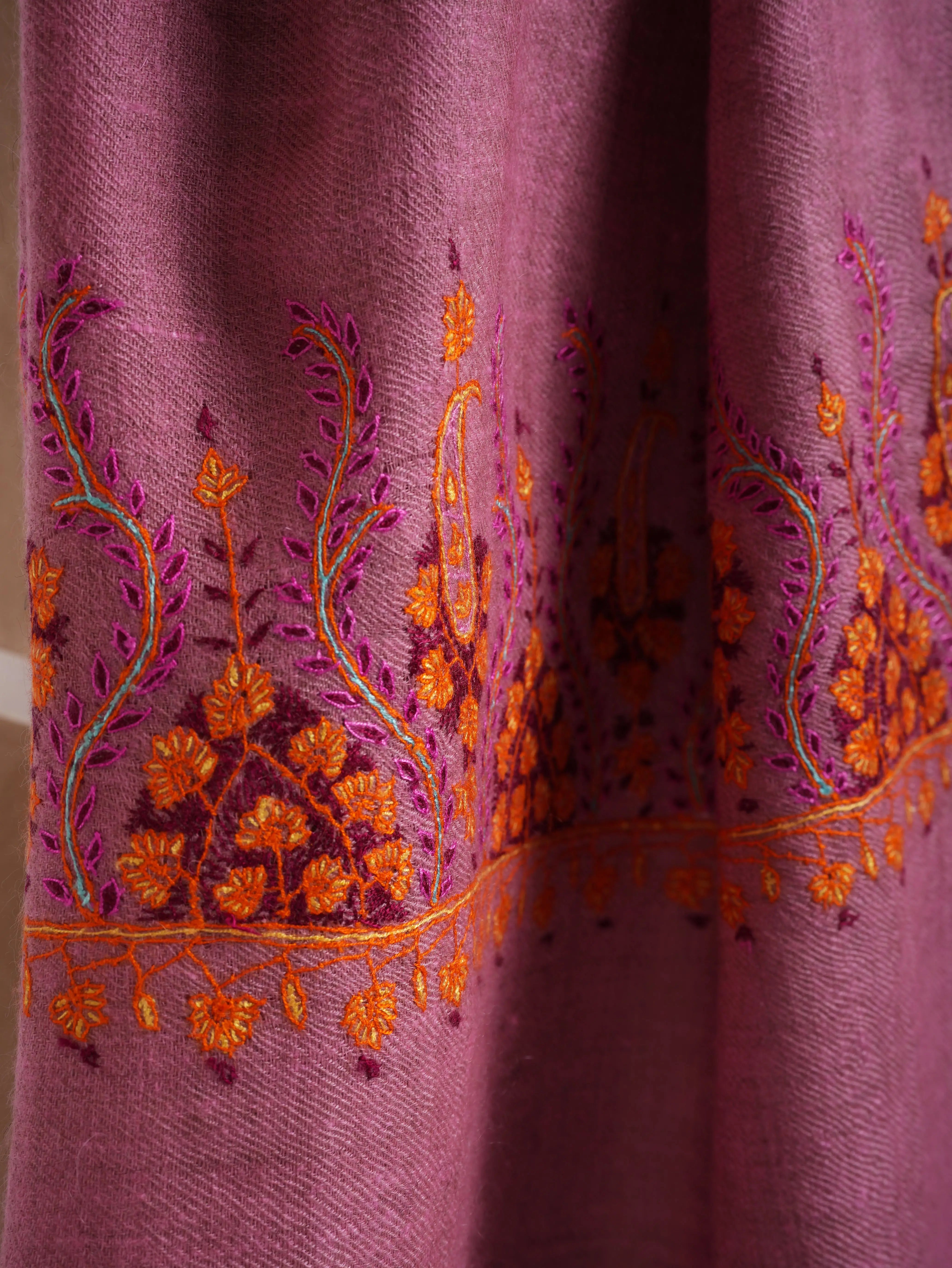 Palla Embroidered Lightweight Cashmere Scarf Shahkaar