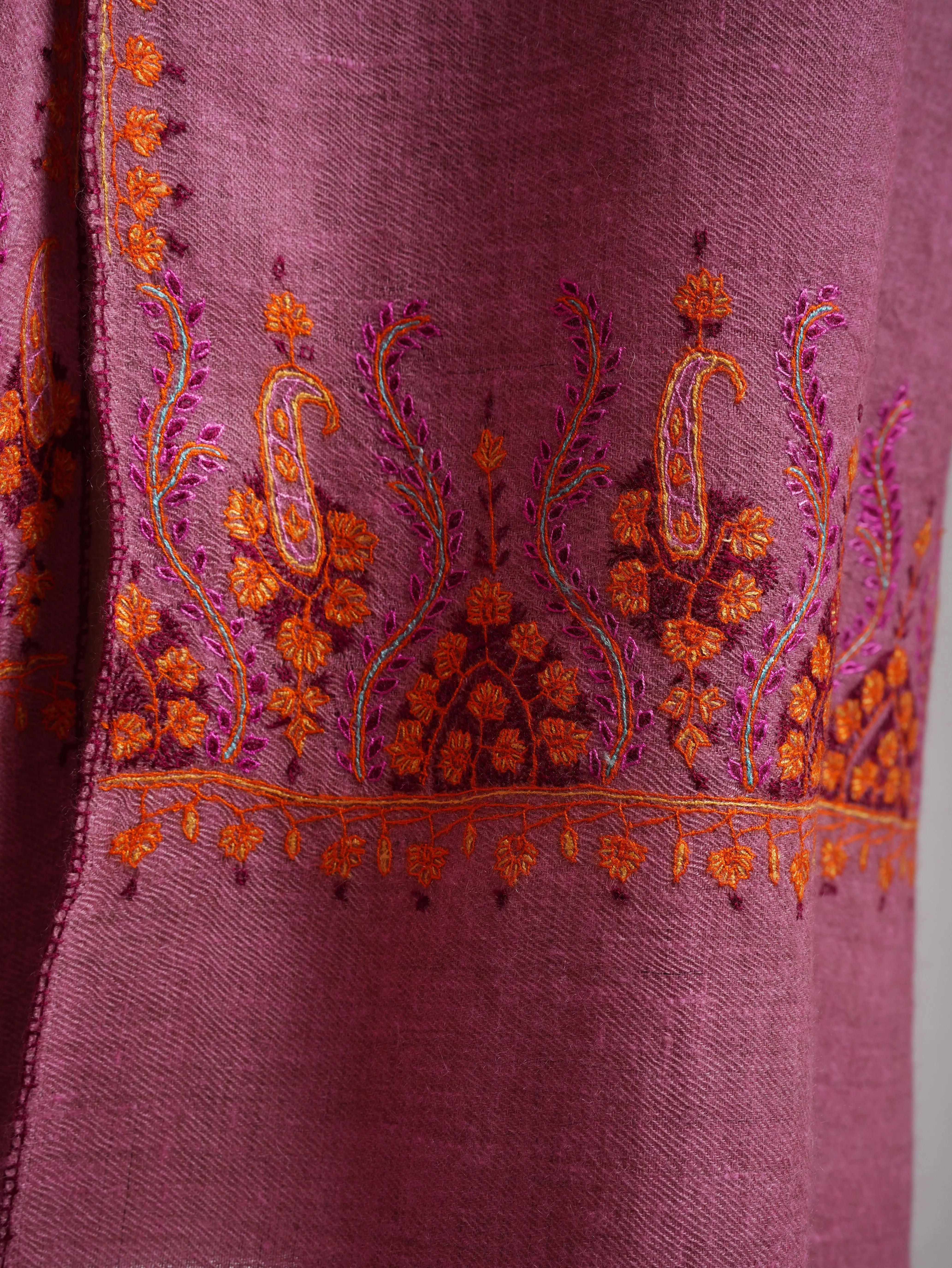 Palla Embroidered Lightweight Cashmere Scarf Shahkaar