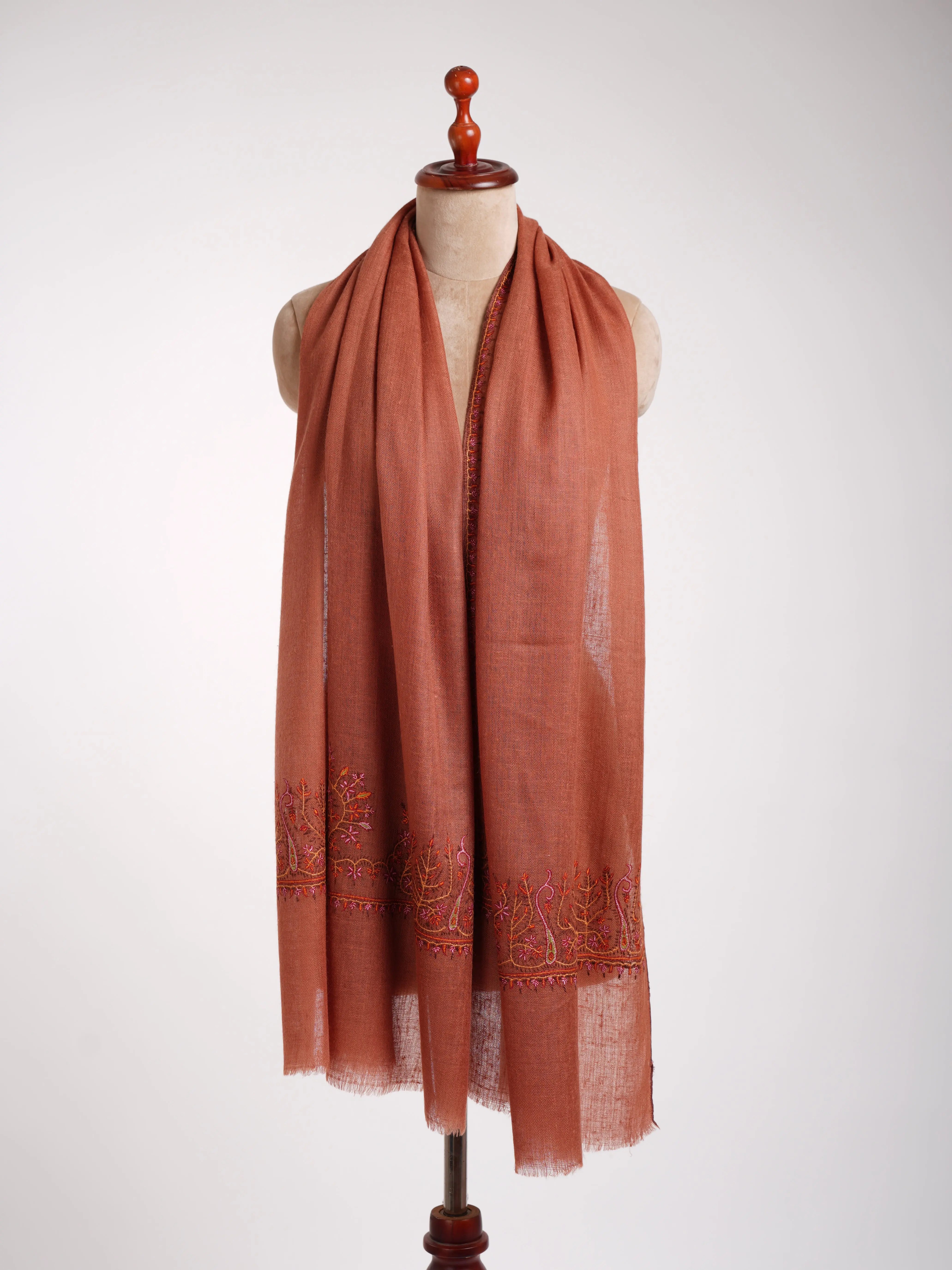 Palla Sozni Embroidered Indian Cashmere Stole Shahkaar