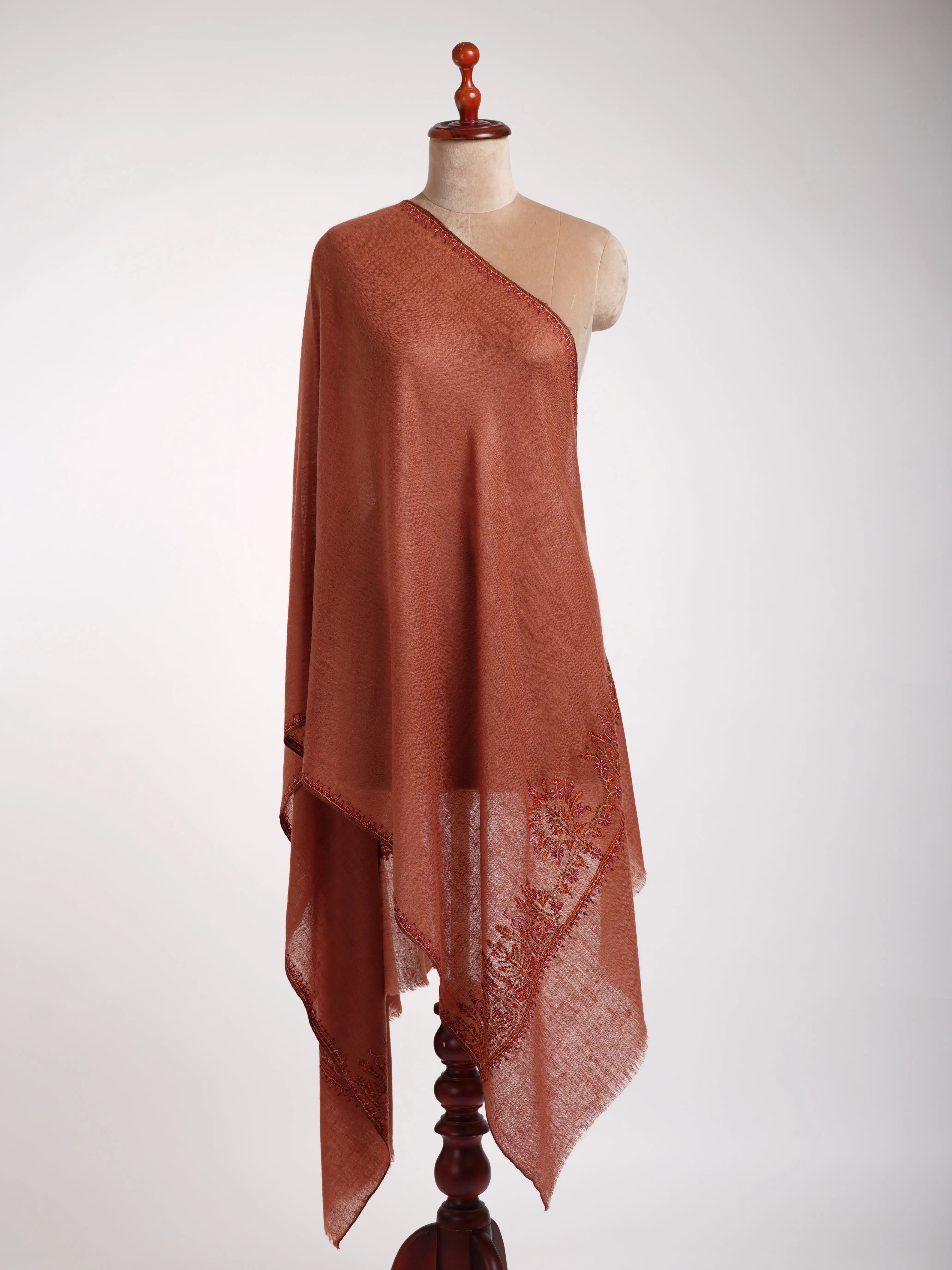Palla Sozni Embroidered Indian Cashmere Stole Shahkaar